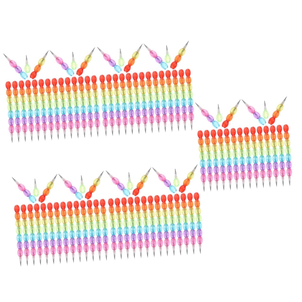 NUOBESTY 80 Pack Stackable Plastic Egg Pencils - Colorful Party Writing Pencils for Kids, Classroom Supplies, Easter Egg Hunt & Fun Stacking Games