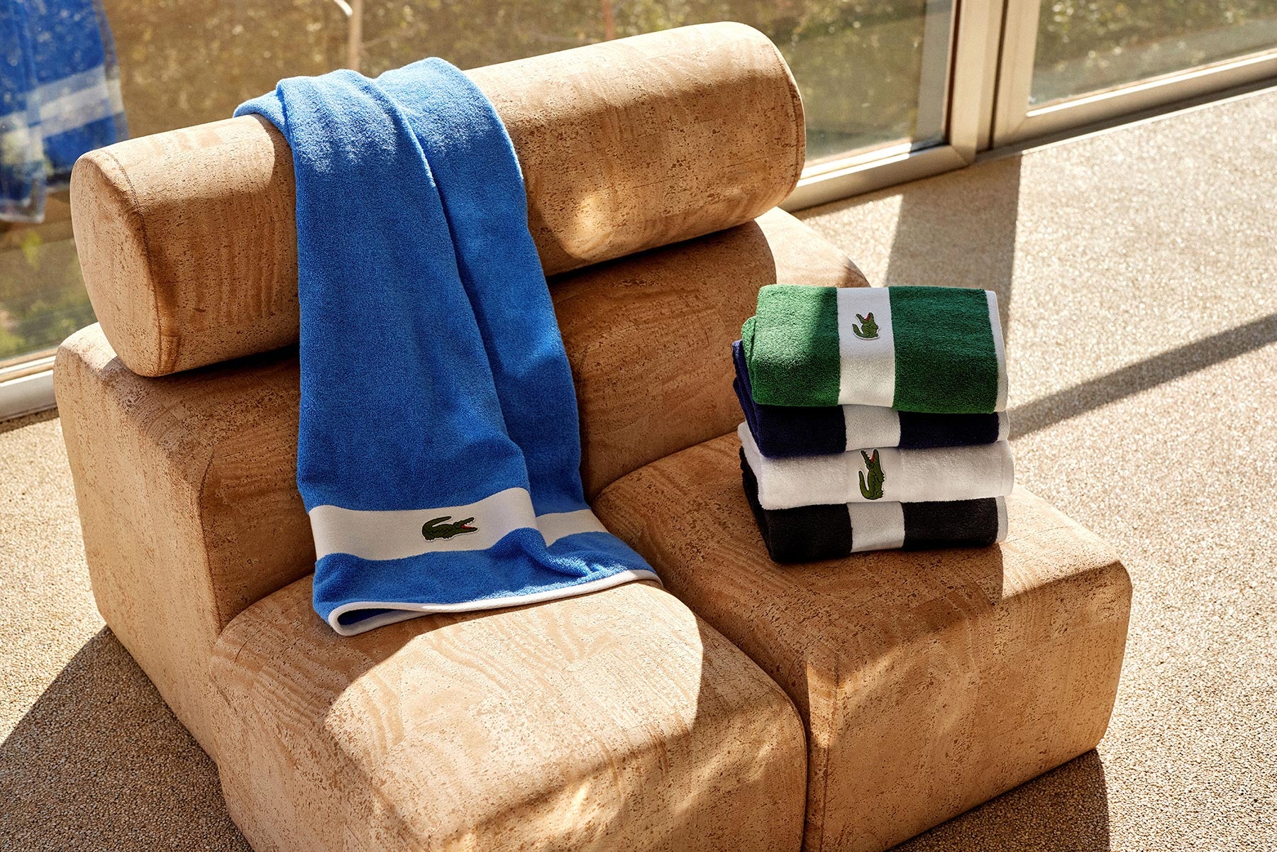 Lacoste LCASUAL Aerien Bath Towel - Ultra Soft, Quick Dry, Absorbent Cotton Towel for Spa, Gym, and Beach Use