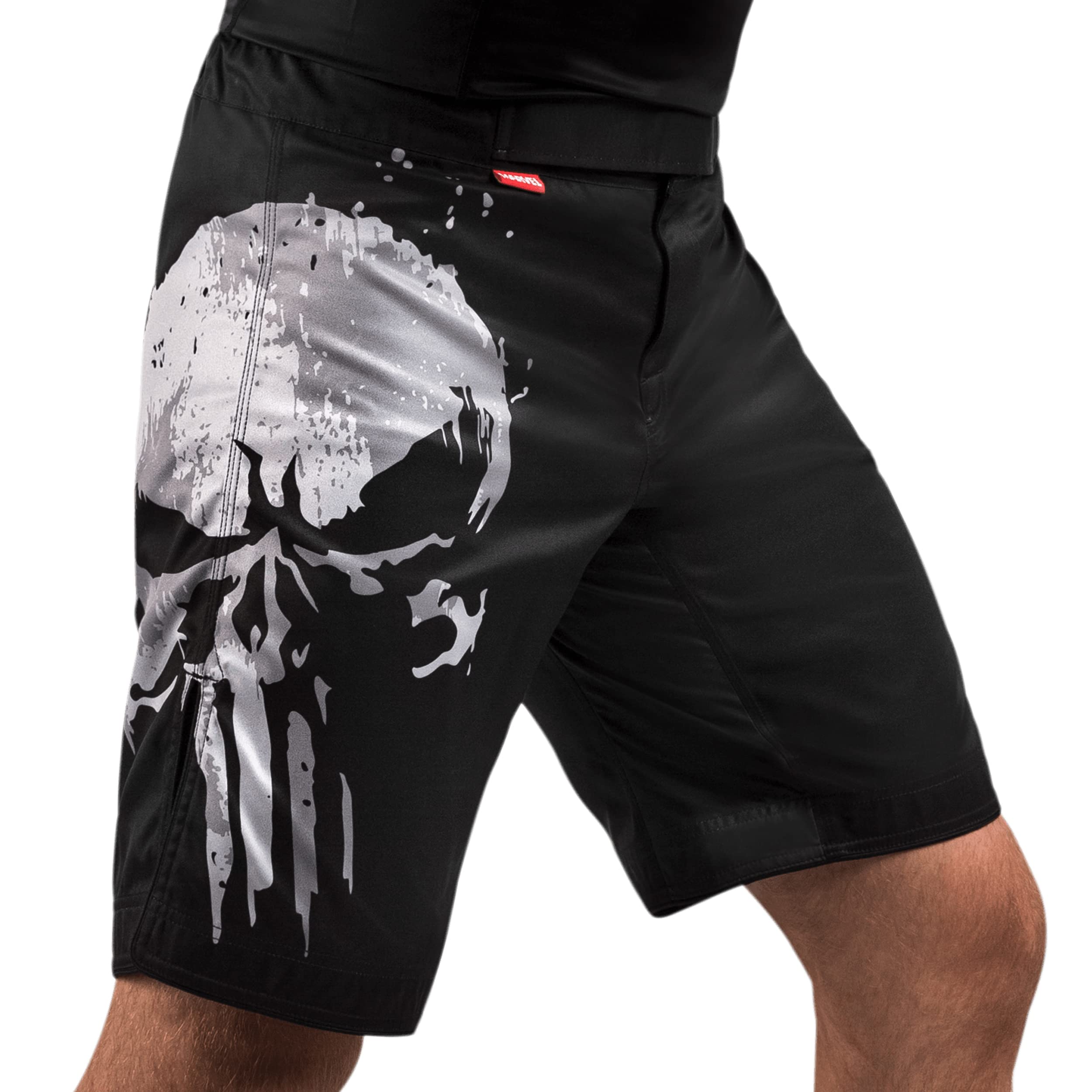 Hayabusa The Punisher MMA UFC Marvel Fight Shorts - Large Size for Men | High-Performance Training & Competition Gear | Perfect for MMA, UFC, Boxing & Gym Workouts