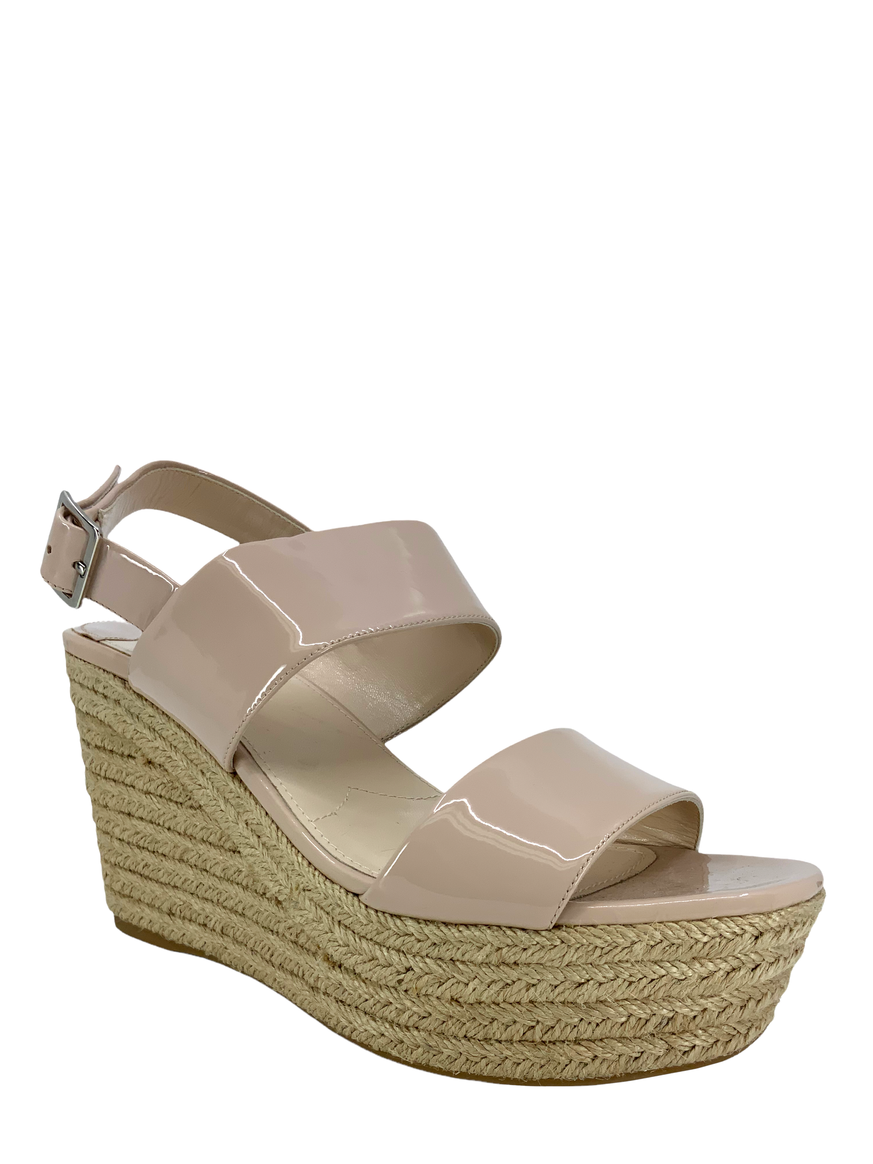Prada Black Patent Leather Espadrille Wedge Sandals Women's Size 8.5 - Perfect for Summer Vacations & Beach Weddings