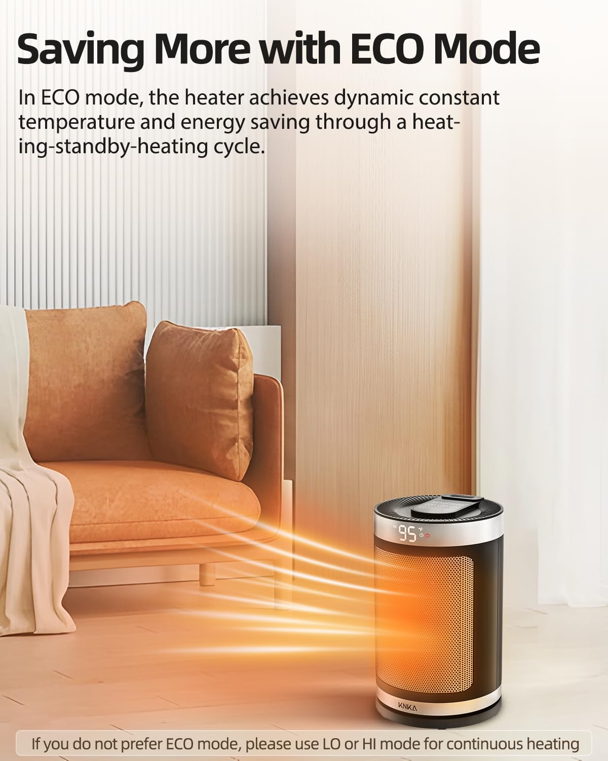 Portable Ceramic Space Heater with Thermostat - 1500W Fast Heating, 90° Oscillation, 4 Modes & 12H Timer - ETL Certified Indoor Electric Heater for Bedroom, Home & Office Use - Perfect for Winter Warmth & Energy-Efficient Heating