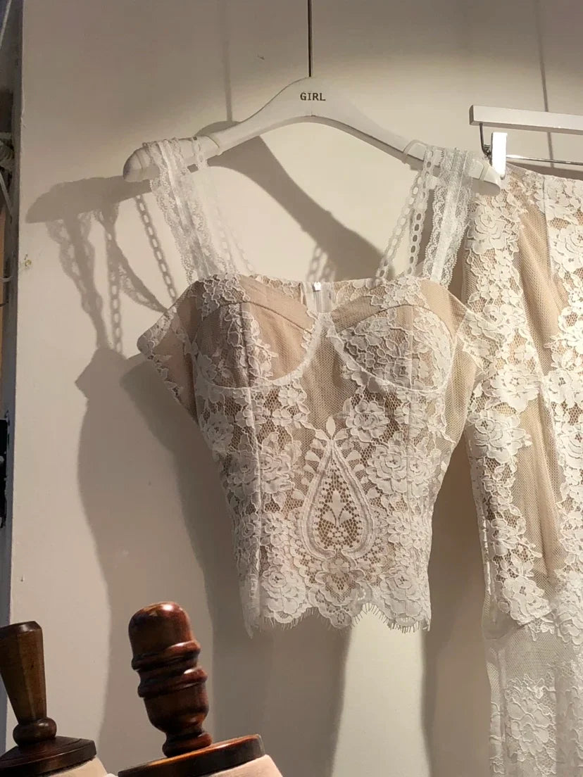 Sexy Crochet Crop Top for Women - Black Lace Slim Tank Top & Summer Blouse | Perfect for Beach, Music Festivals & Date Nights