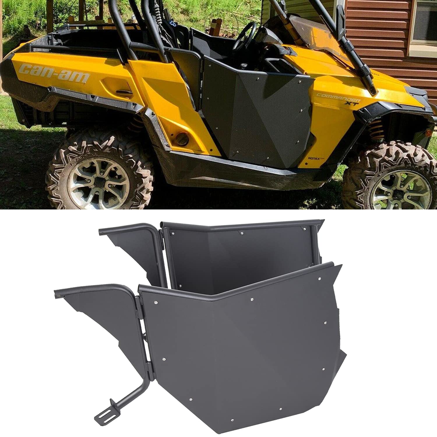 ECOTRIC UTV Suicide Doors Dual Stage Automotive Style Slam Latch - Compatible with Can-Am Commander 800/800R/1000/1000R (2011-2020) & Maverick 1000/1000R (2013-2018) - Heavy Duty Off-Road Accessories - Set of 2 - Perfect for Trail Riding, Dune Bashing & Off-Road Adventures