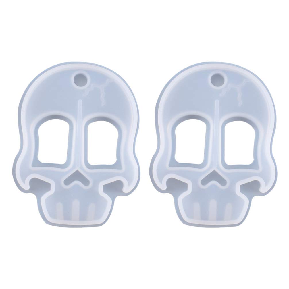EXCEART 2-Piece Creative DIY Skull Silicone Molds Set for Halloween Decor, Resin Crafts & Chocolate Making - Perfect for Cake Decorating, Soap Making & DIY Projects