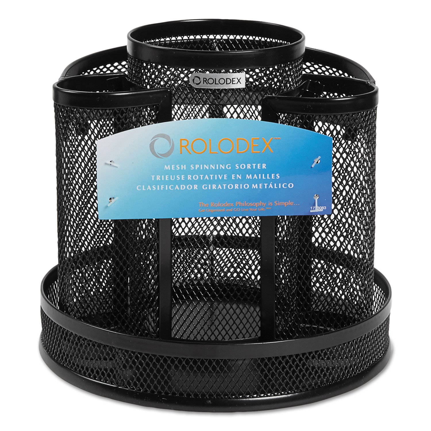 Rolodex Mesh Spinning Desk Organizer - Black Office Supplies for Pens, Pencils, Paper Clips & Staples | Perfect for Home Office, School & Workspace Organization