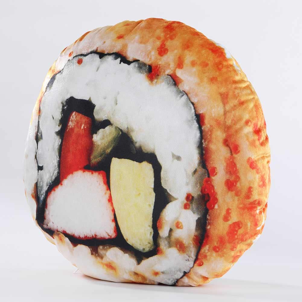 Japanese Sushi Roll Plush Throw Pillow - Large Salmon Rice Cushion for Bed, Sofa & Home Decor | Kawaii Anime Style Gift for Sushi Lovers & Cosplay Props