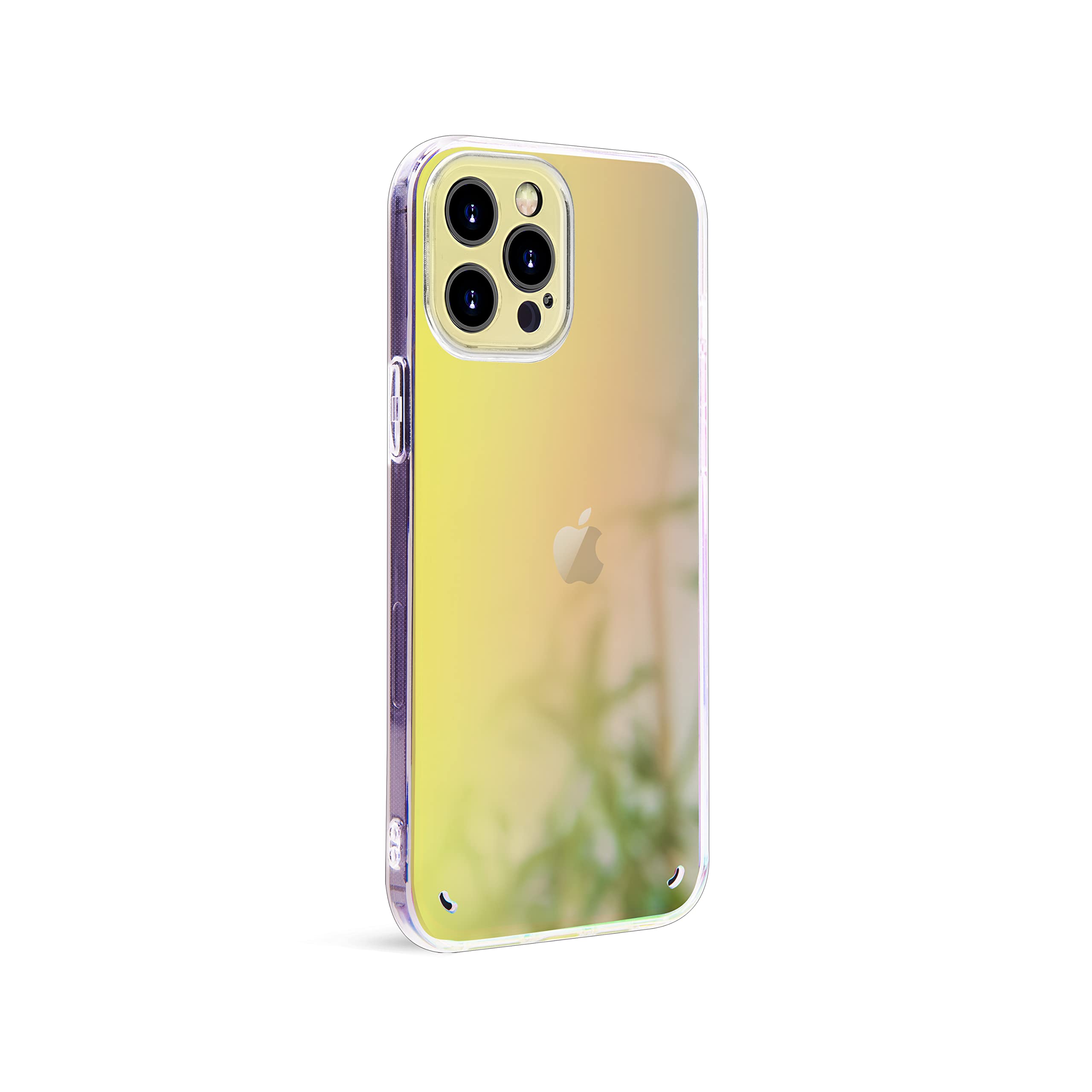KIQ Shockproof Ultra Slim iPhone 12 Pro Max Case - Iridescent Oilslick Yellow Bumper Cover | Protective Skin for Apple iPhone 12 Pro Max | Perfect for Everyday Use, Travel & Outdoor Activities