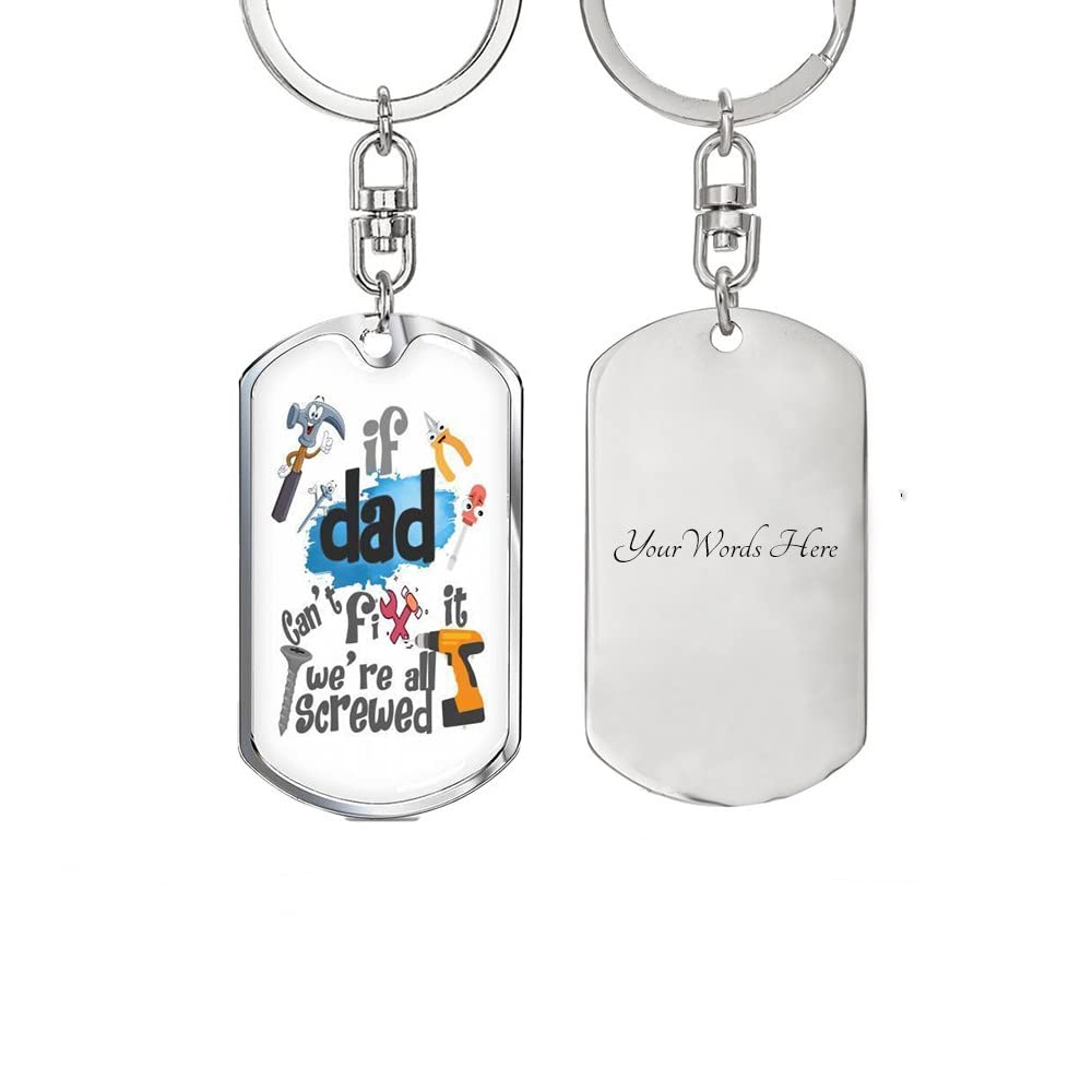Personalized Father's Day Keychain for Men - Custom Name, Text & Photo Engraved Gift for Dad from Daughter or Son - Perfect Birthday, Anniversary & Christmas Present for Dad, Husband, Grandpa - Ideal for Everyday Carry, Keyring & Special Occasions