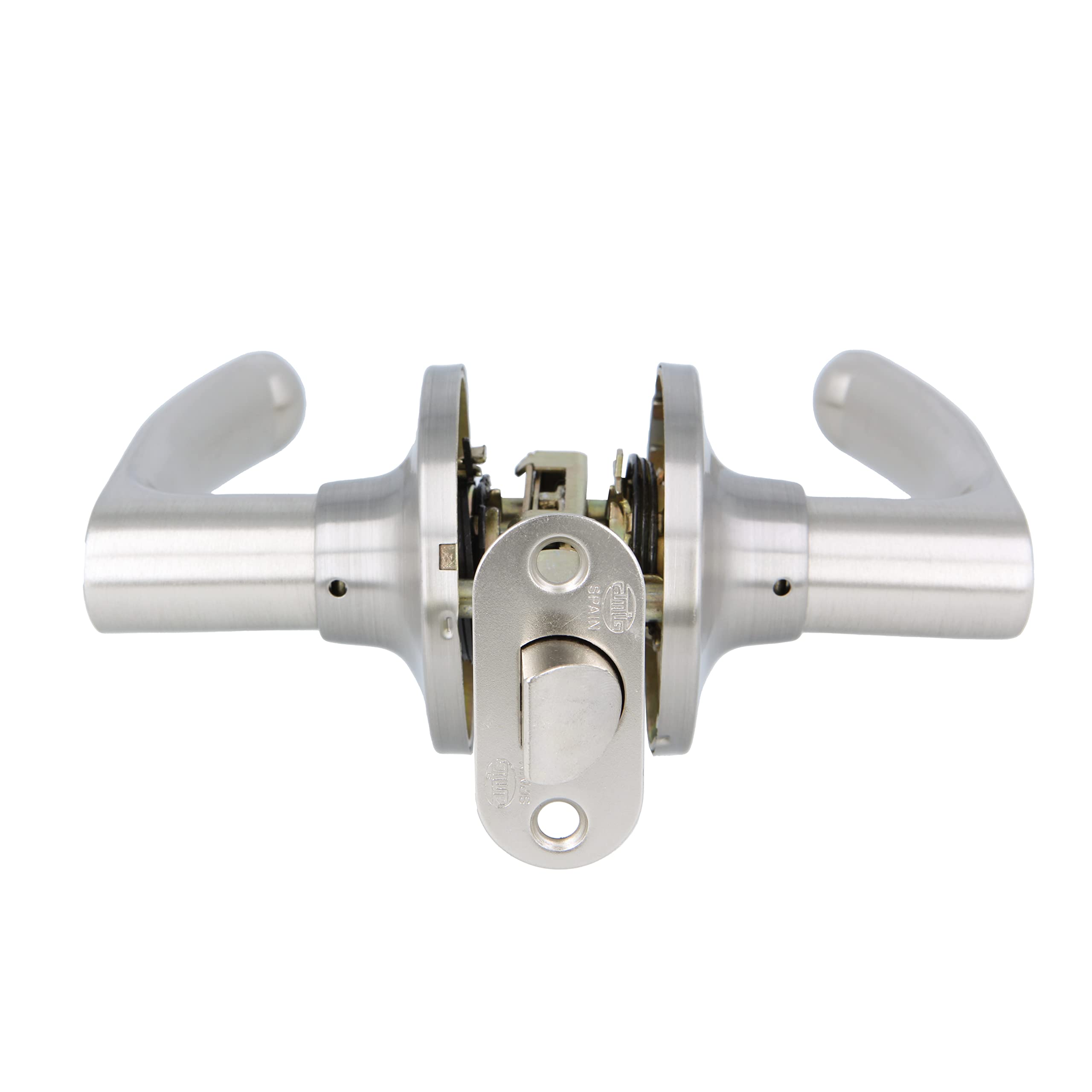 Premium Matte Chrome Door Handle Set - Elegant & Simple Passage Door Knob for Home & Office - 60/70mm Entry Handle - Durable Steel Construction - Perfect for Interior Doors, Bedrooms, and Office Spaces