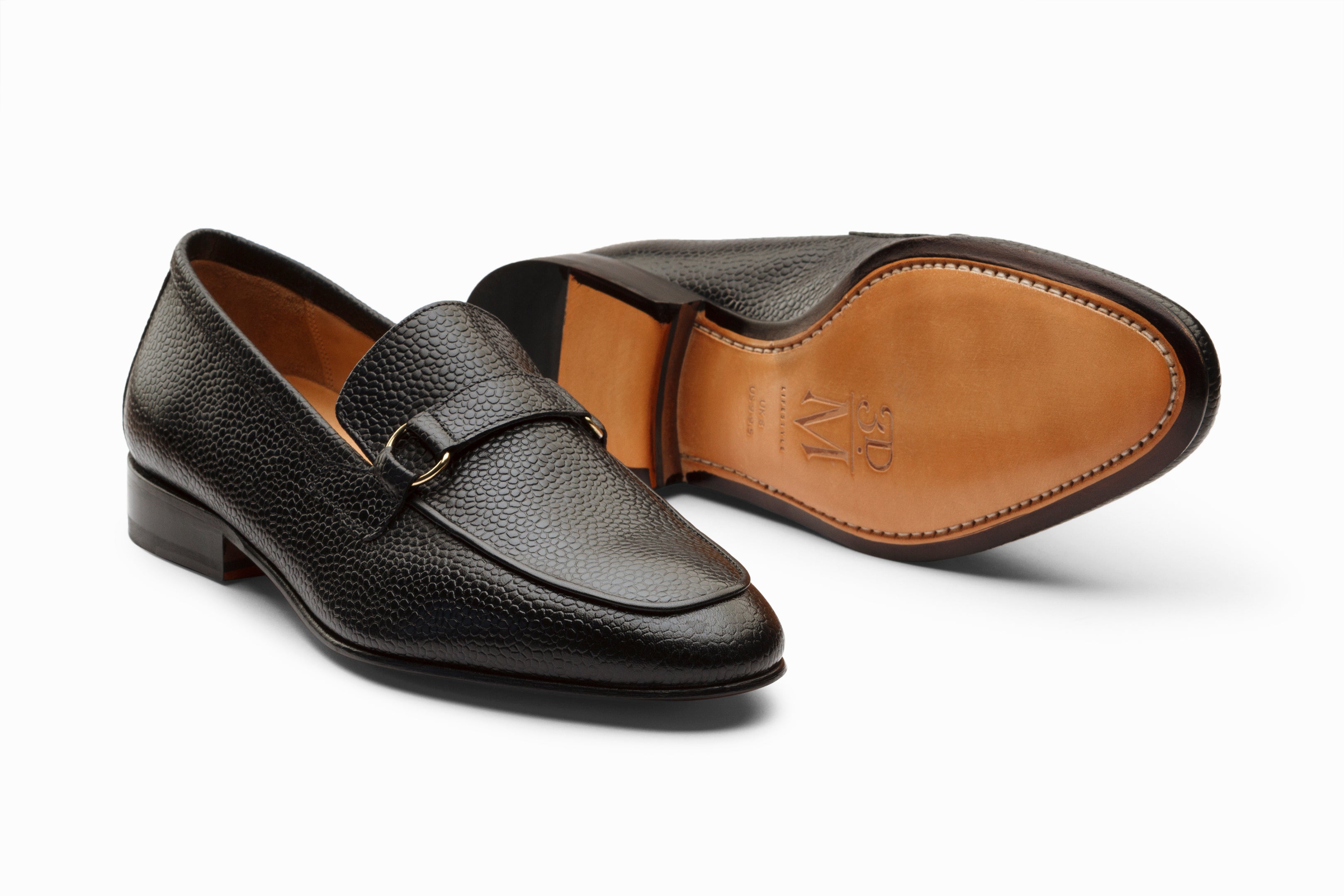 Premium Lorenzo Leather Loafers for Men - Black Grain Leather Slip-On Shoes - Comfortable & Stylish for Business, Casual & Office Wear