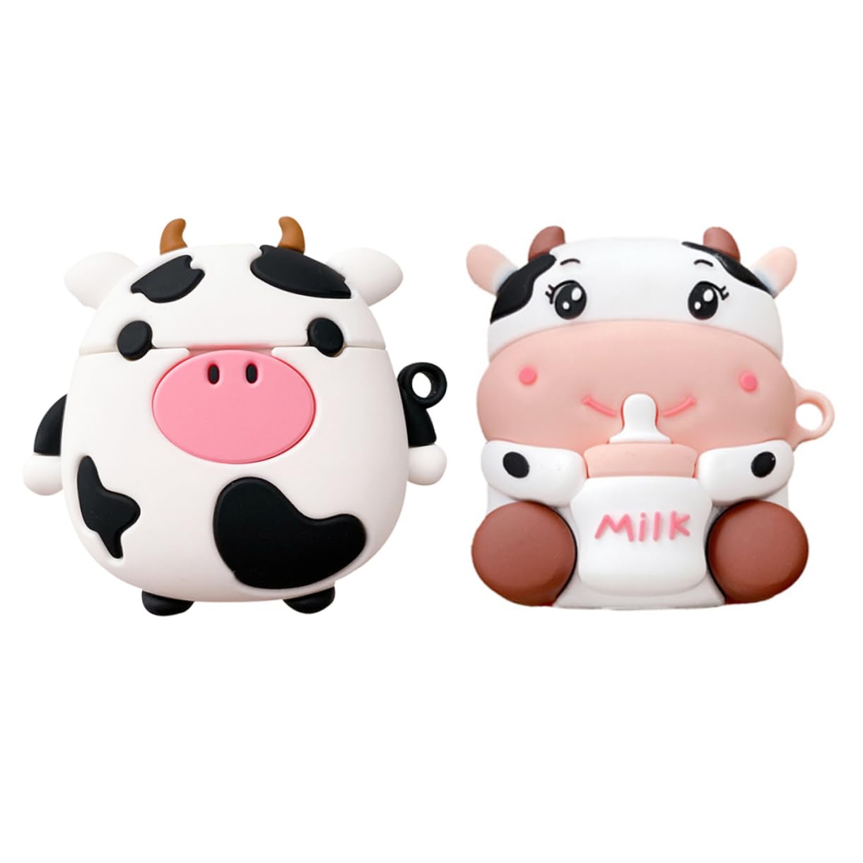Durable Silicone Cow Earbuds Case with Belt Clip - Stylish Protective Holder for AirPods & Wireless Earbuds - Perfect for Travel, Workout & Daily Use