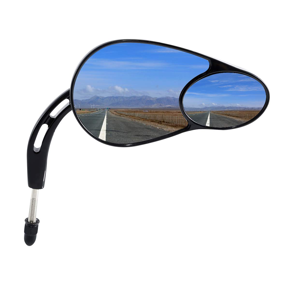 Universal 8mm Rear View Mirrors for Harley Davidson Touring, Road King, Electra Glide, Street Glide, Sportster 1200, Iron 883, XL883N, Fat Boy & FXDB - Black Motorcycle Mirrors - Perfect for Cruising, Commuting & Long-Distance Riding
