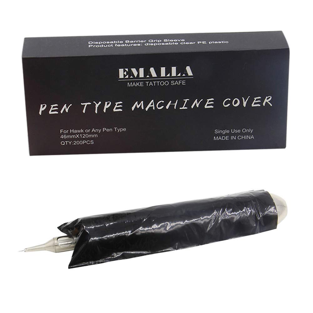 BoChang 200pcs Disposable Tattoo Cartridge Pen Covers & Sleeves - Hygienic Protective Bags for Tattoo Machines & Supplies | Professional Tattoo Artist Kit Accessories for Safe & Sanitary Tattooing Sessions