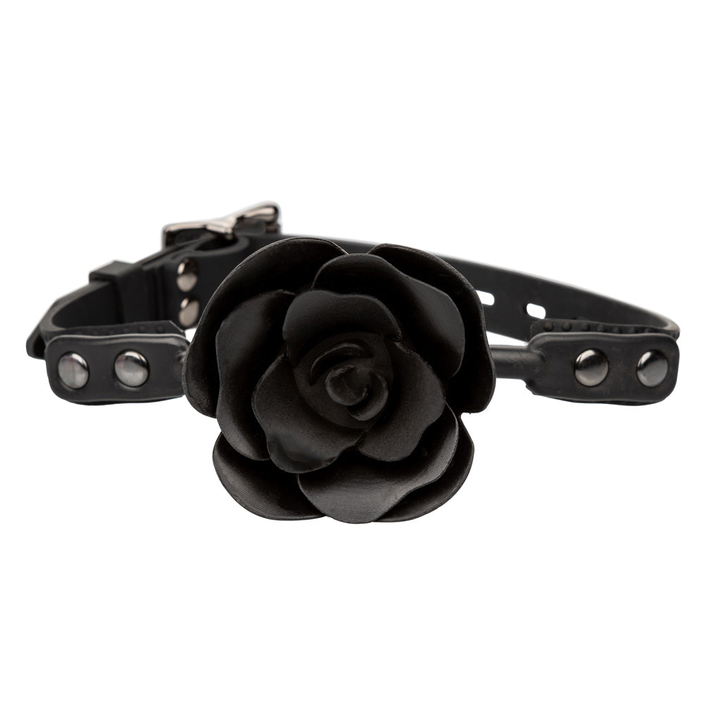 Lockable Silicone Ball Gag with Removable Rose - BDSM Restraint for Adults, Breathable Mouth Gag for Role Play, Bondage & Sensory Deprivation - Perfect for Couples Play & BDSM Accessories