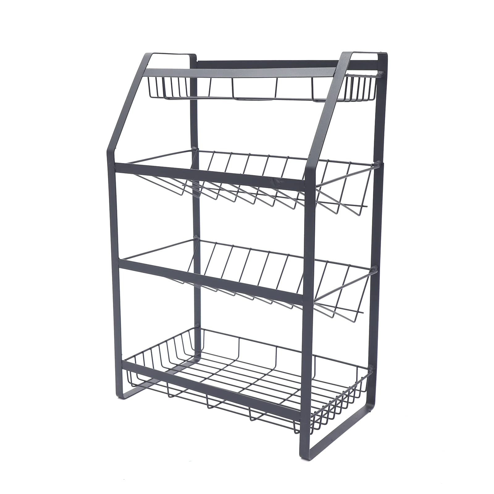 4-Tier Spice Storage Rack Organizer - Countertop Freestanding Spice Shelf for Kitchen, Pantry, Bathroom & Office - Perfect for Organizing Spices, Cosmetics & Small Items in Compact Spaces