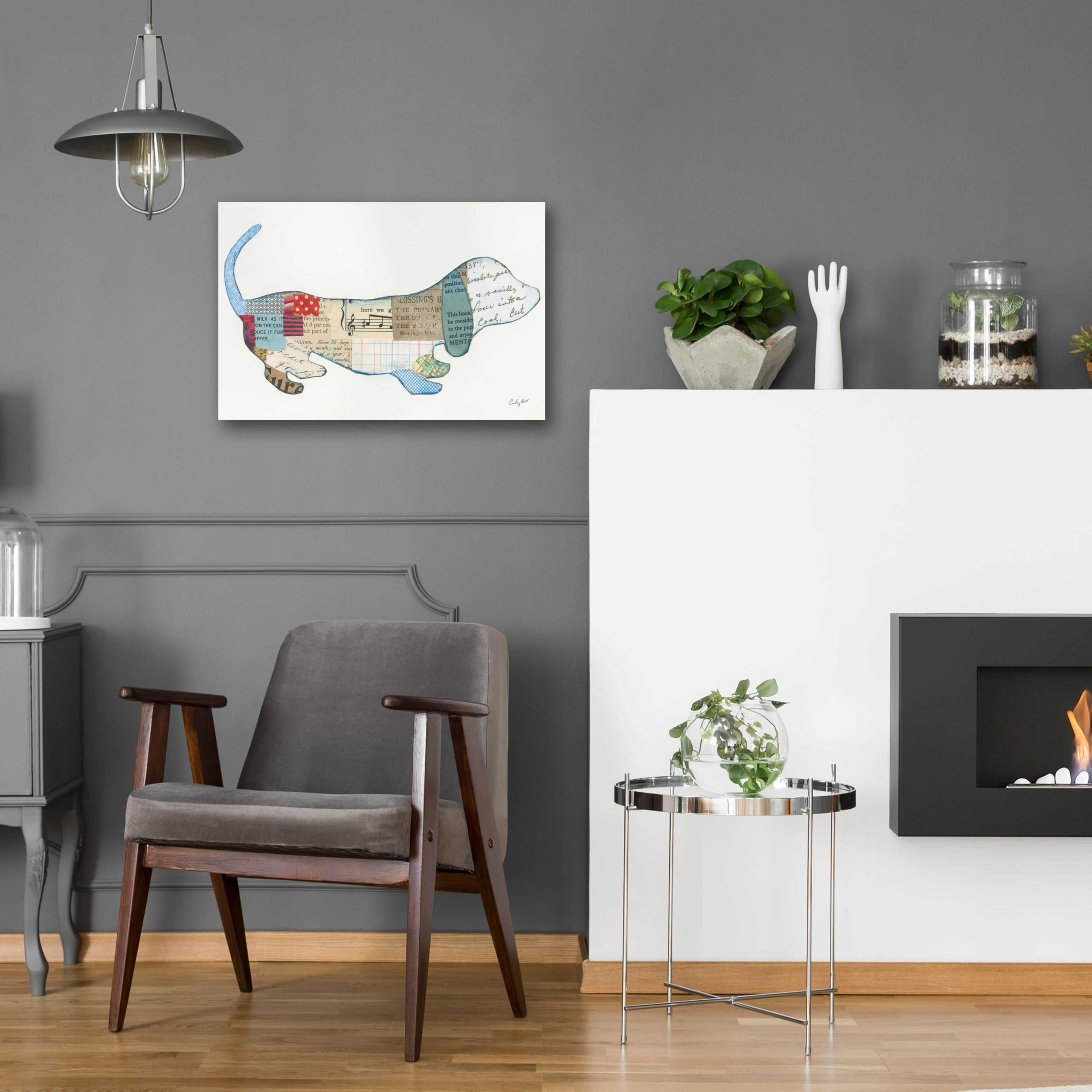 Courtney Prahl 'Good Dog III Crop' Acrylic Glass Wall Art - 24x16 Inches Modern Dog Painting for Living Room, Bedroom & Office Decor