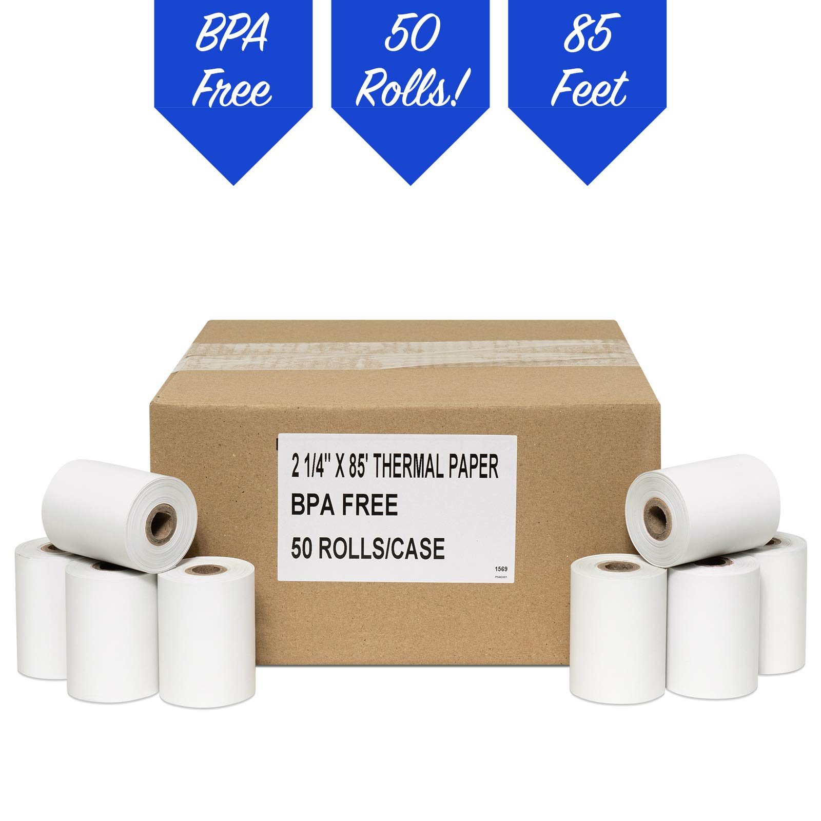 58mm Thermal Paper Rolls (50 Rolls) - Compatible with AGPtek USB POS Printers - Ideal for Receipts, Tickets & Labels in Retail & Restaurants