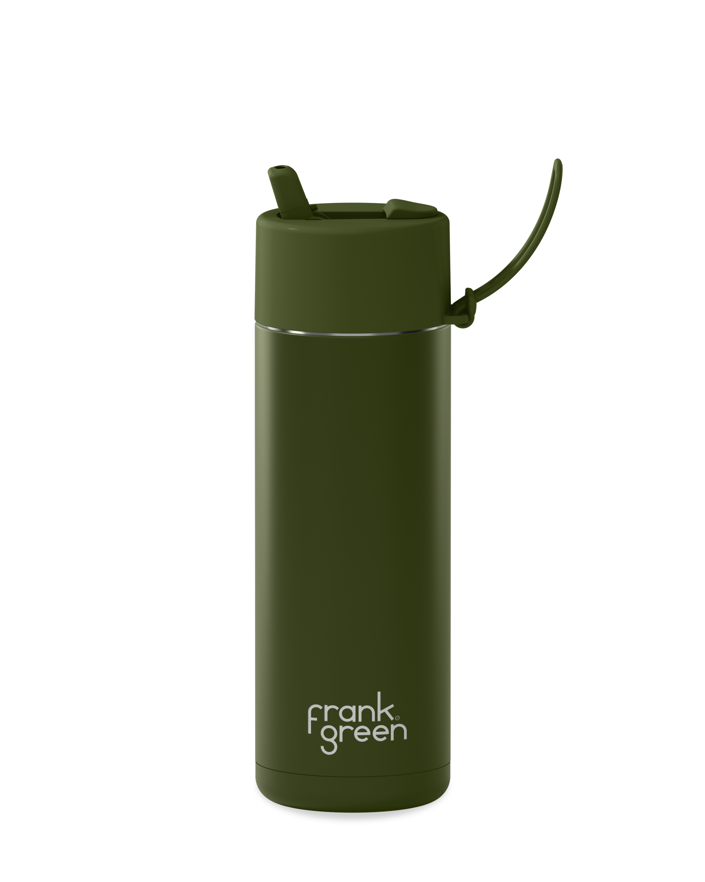 20oz Ceramic Reusable Water Bottle - 595ml Insulated Travel Mug with Lid, Khaki | Eco-Friendly Drinkware for Office, Gym & Outdoor Activities