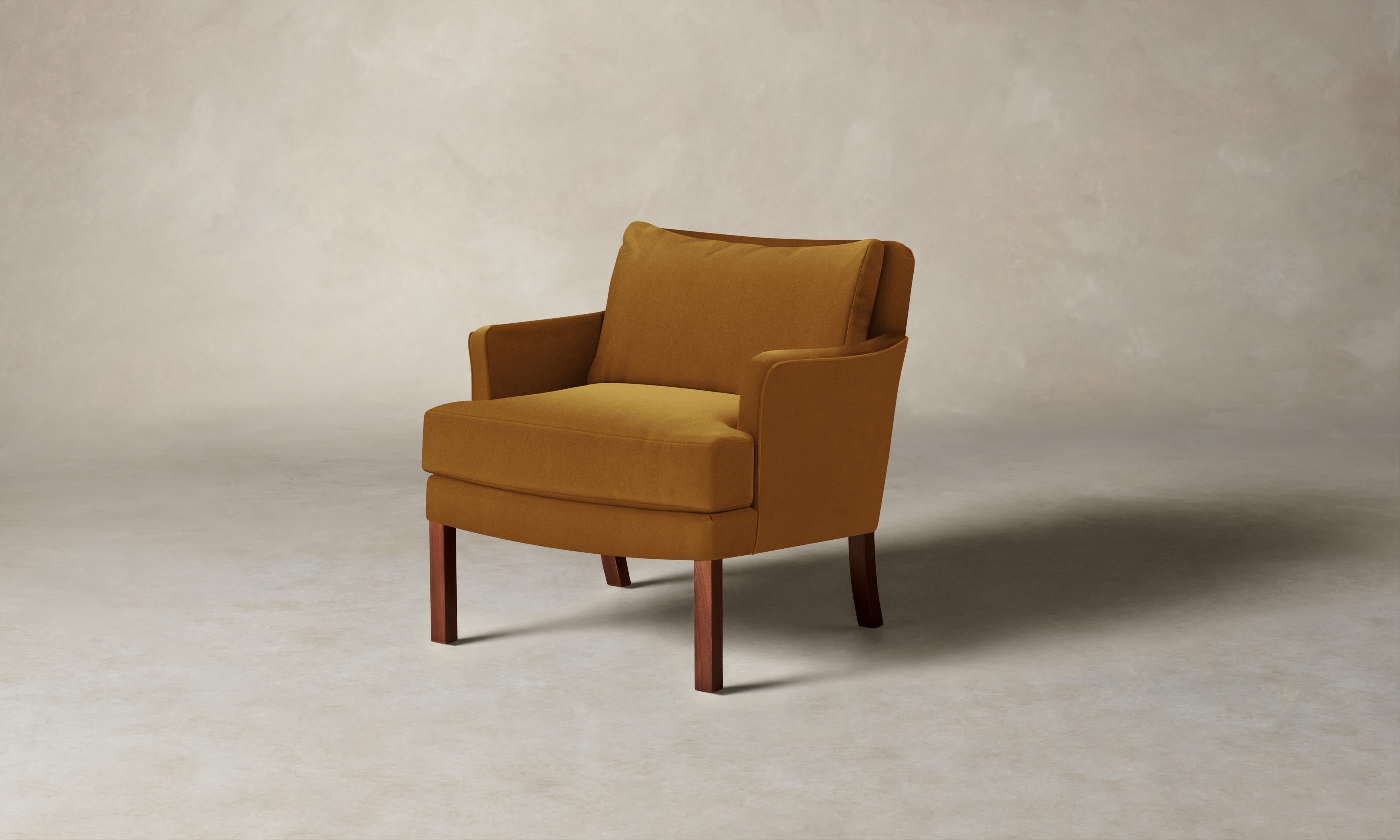Premium Mohair Amber Upholstered Kaye Chair - Elegant & Comfortable Living Room Seating for Home & Office Decor