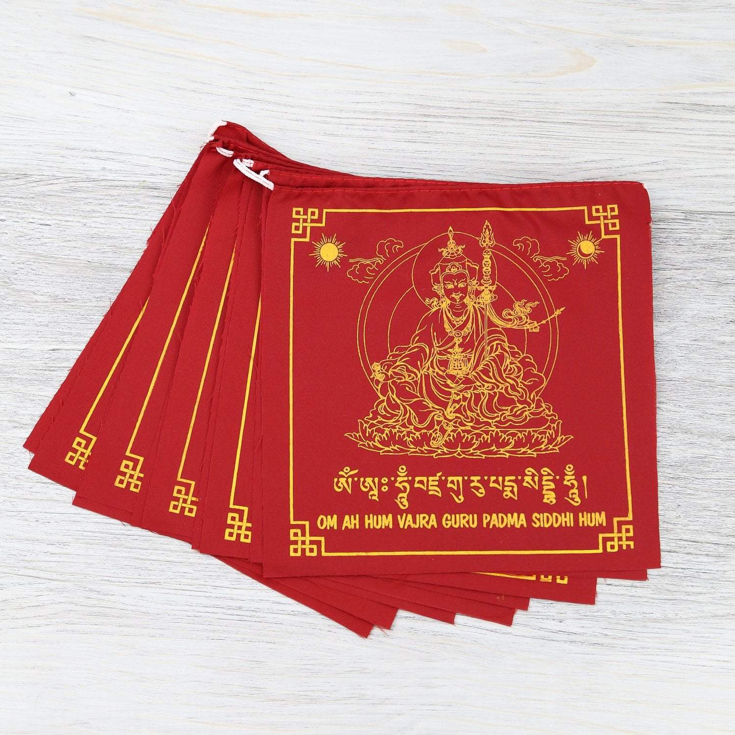 Authentic Guru Rinpoche Prayer Flags - Tibetan Buddhist Blessing Banners for Home, Garden & Meditation Spaces | Bring Peace & Positive Energy