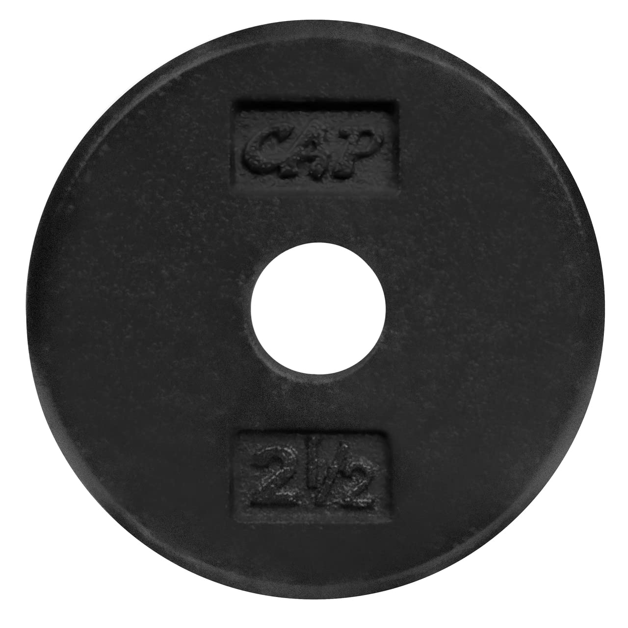 CAPHAUS Black Standard Solid Cast Iron Weight Plates - 1-inch Center Hole for Standard Barbell & Dumbbell - Multiple Sizes (1.25LB to 50LB) - Home Gym Equipment for Strength Training & Weightlifting