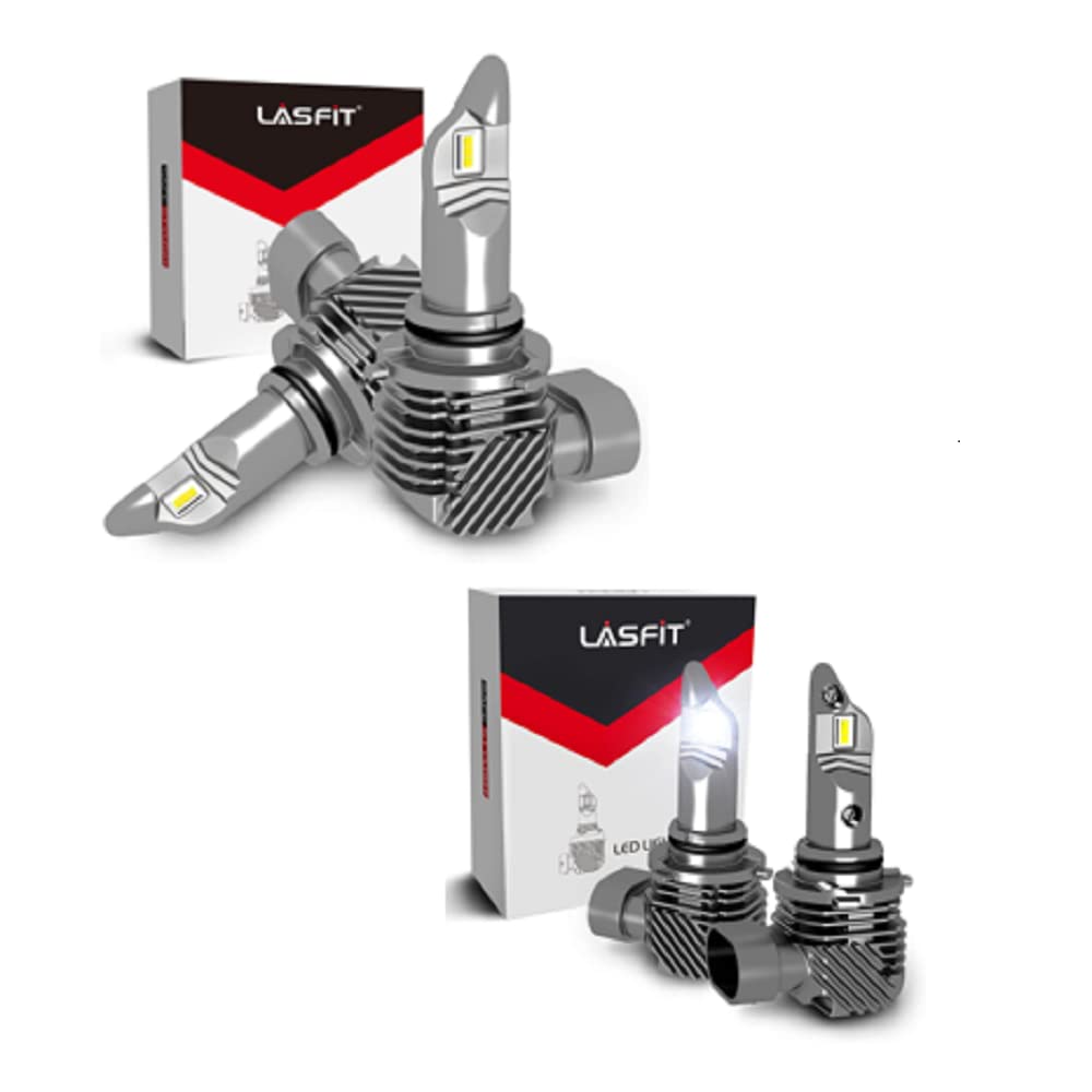 LASFIT 9140 9145 H10 9005 LED Bulbs - 4000lm Per Set, 6000K Cool White, Fanless Design, Direct Replacement for Fog Lights - Plug & Play (Pack of 4) - Perfect for Night Driving, Off-Roading & Bad Weather Conditions