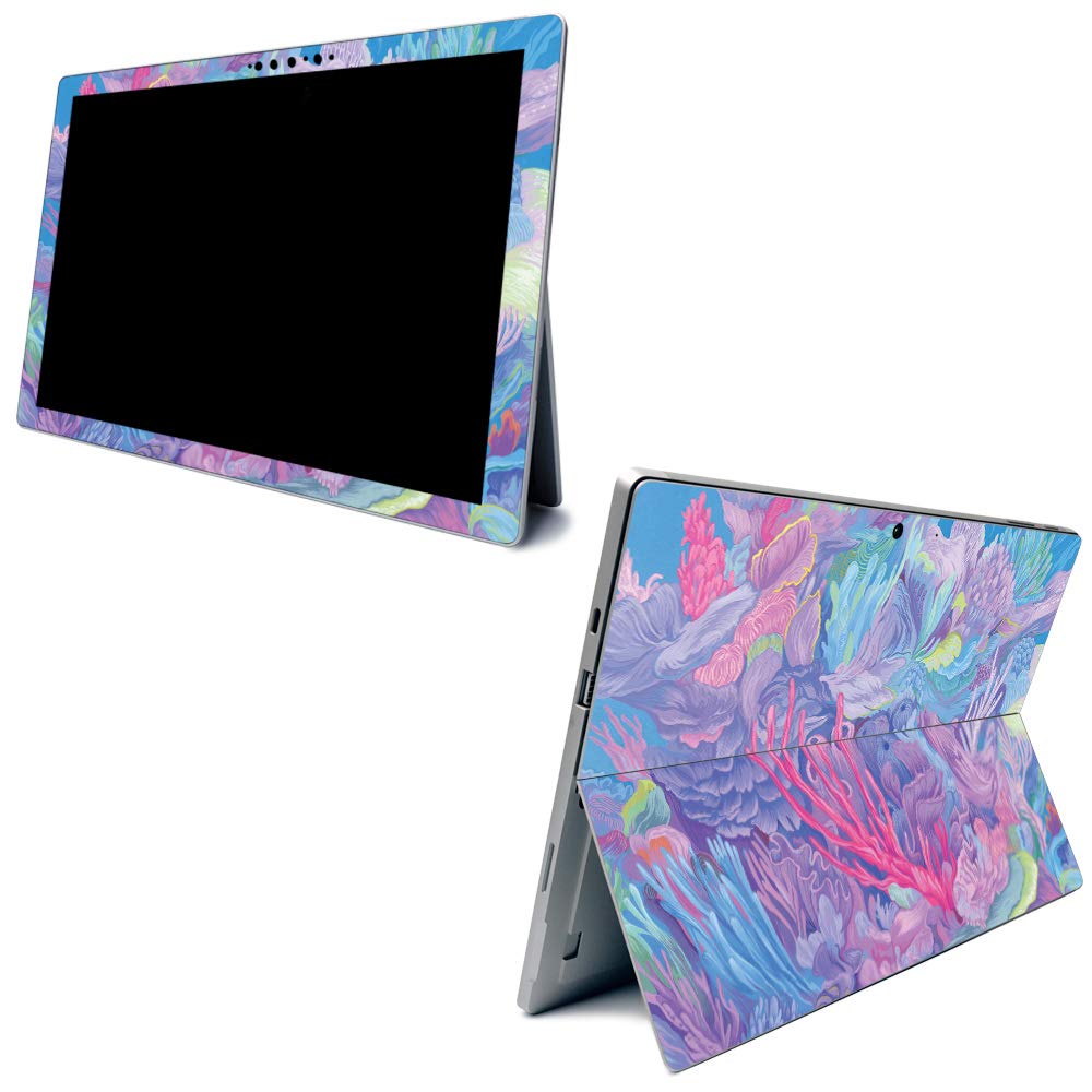Premium Carbon Fiber Skin for Microsoft Surface Pro 7 - Dreamy Reef Design | Textured Protective Cover | Easy Application & Removal | Made in USA | Perfect for Work, Travel & School Protection