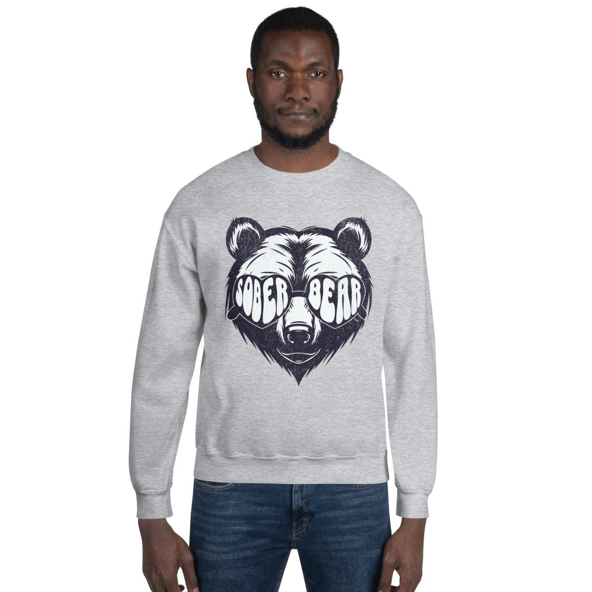 Sober Bear Unisex Sweatshirt - Comfortable Pullover Hoodie for Men & Women | Casual Streetwear, Lounge & Outdoor Activities