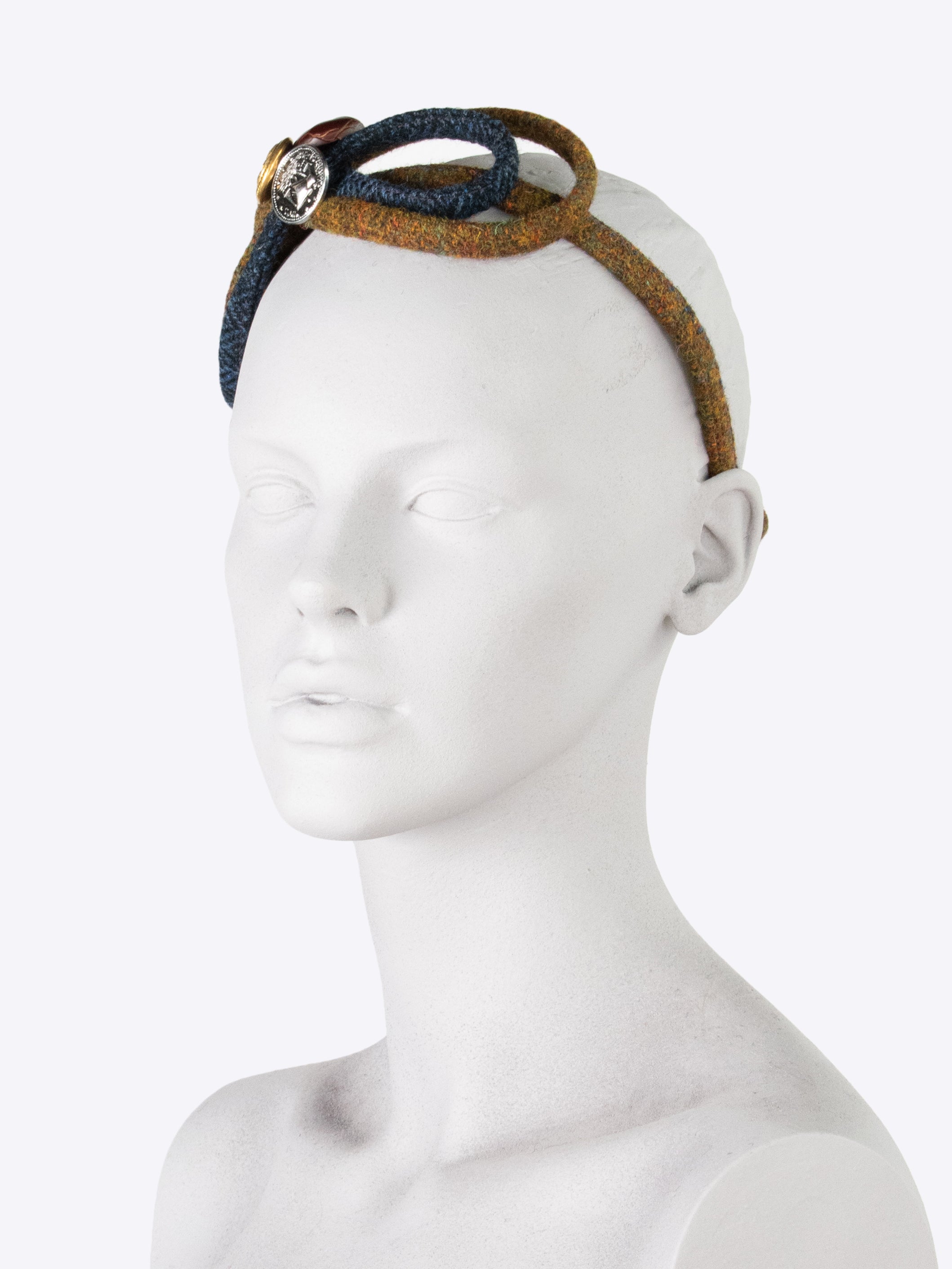 Figure 8 Headband for Women - Navy Blue & Rust Stretchable Hair Accessories for Workouts, Yoga, and Everyday Style