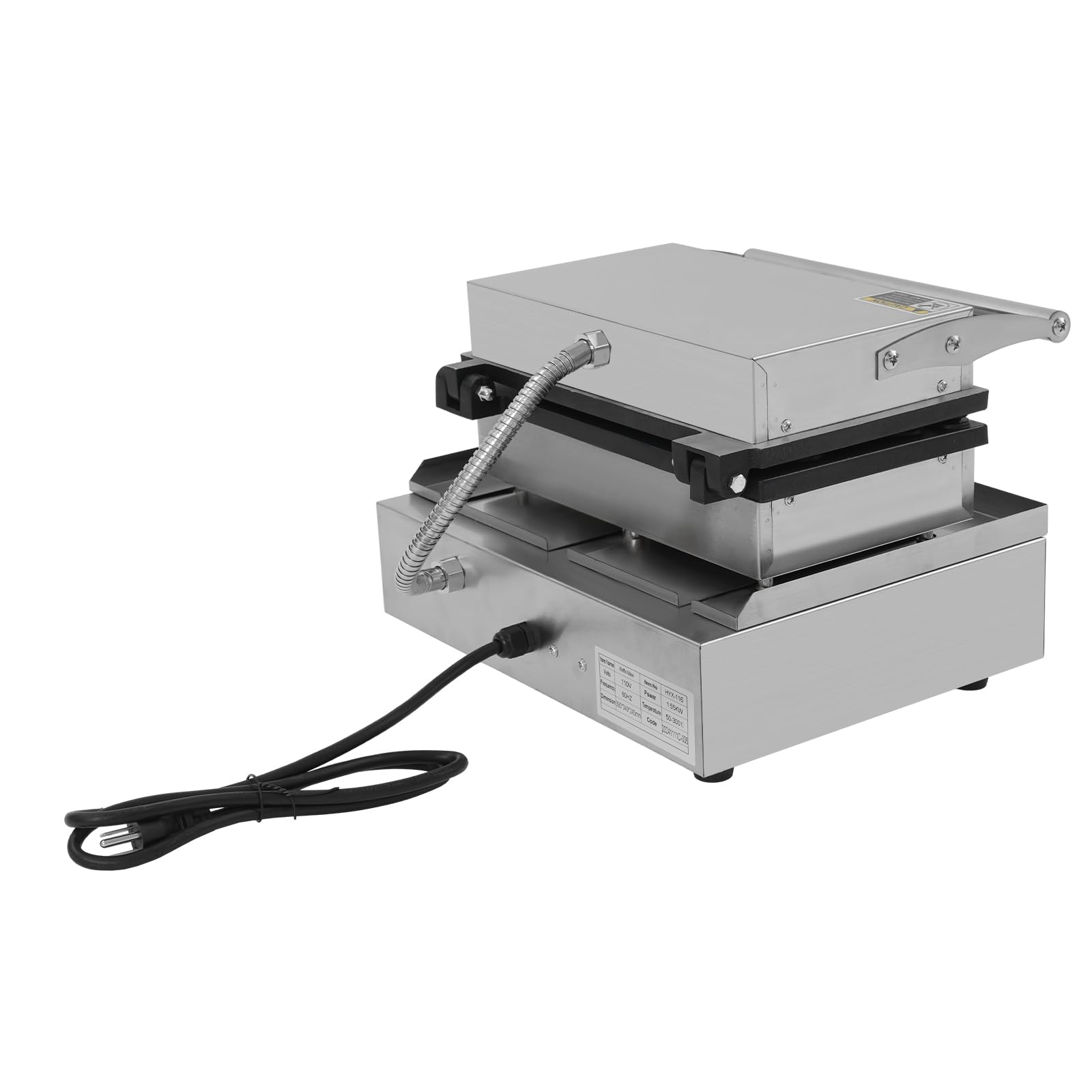 Commercial Electric Abalone Waffle Maker - 110V 1.55KW Belgian Waffle Iron with 6 Nonstick Molds, Timer & Temperature Control - Fast 4-5 Minute Waffles for Breakfast, Cafes, Restaurants & Home Use