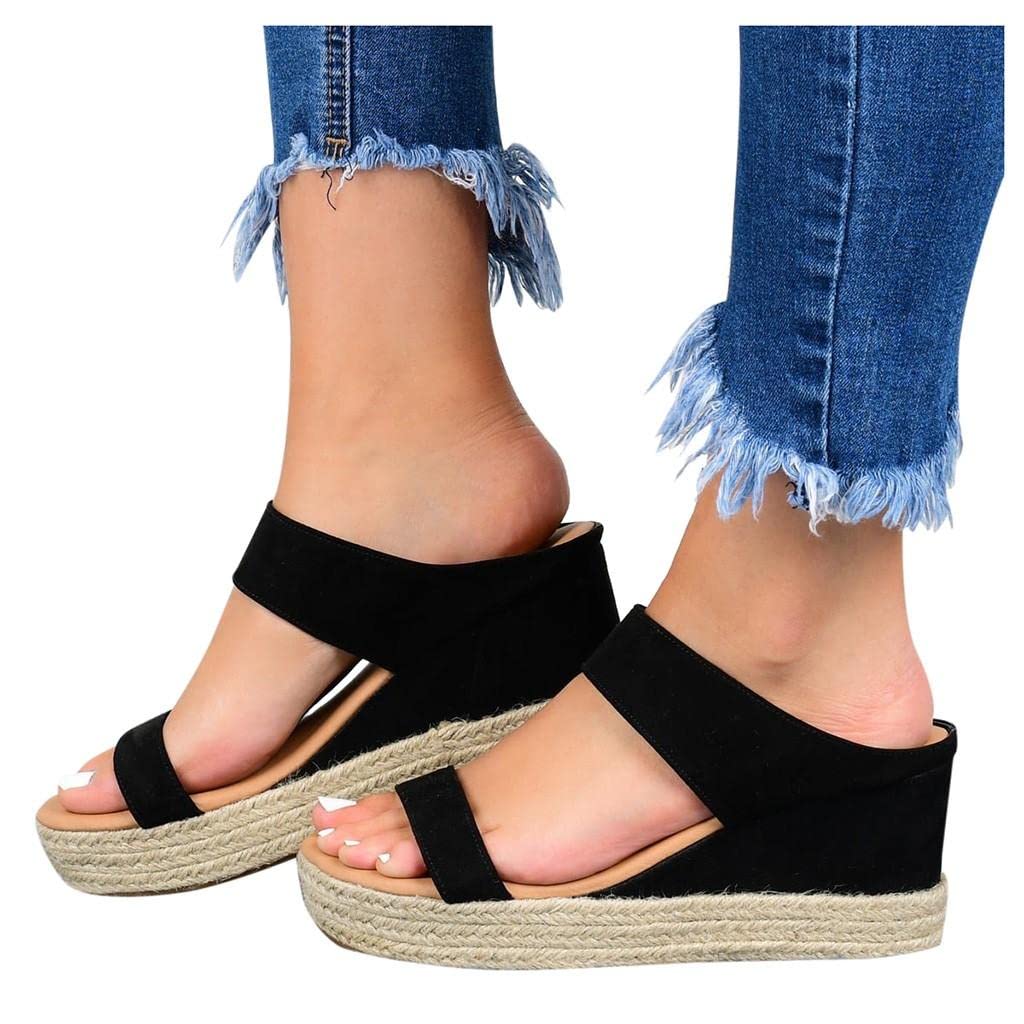 Eduavar Women's Summer Wedge Sandals - Casual High Heel Platform Beach Shoes & Espadrilles | Perfect for Vacation, Date Night, and Outdoor Activities