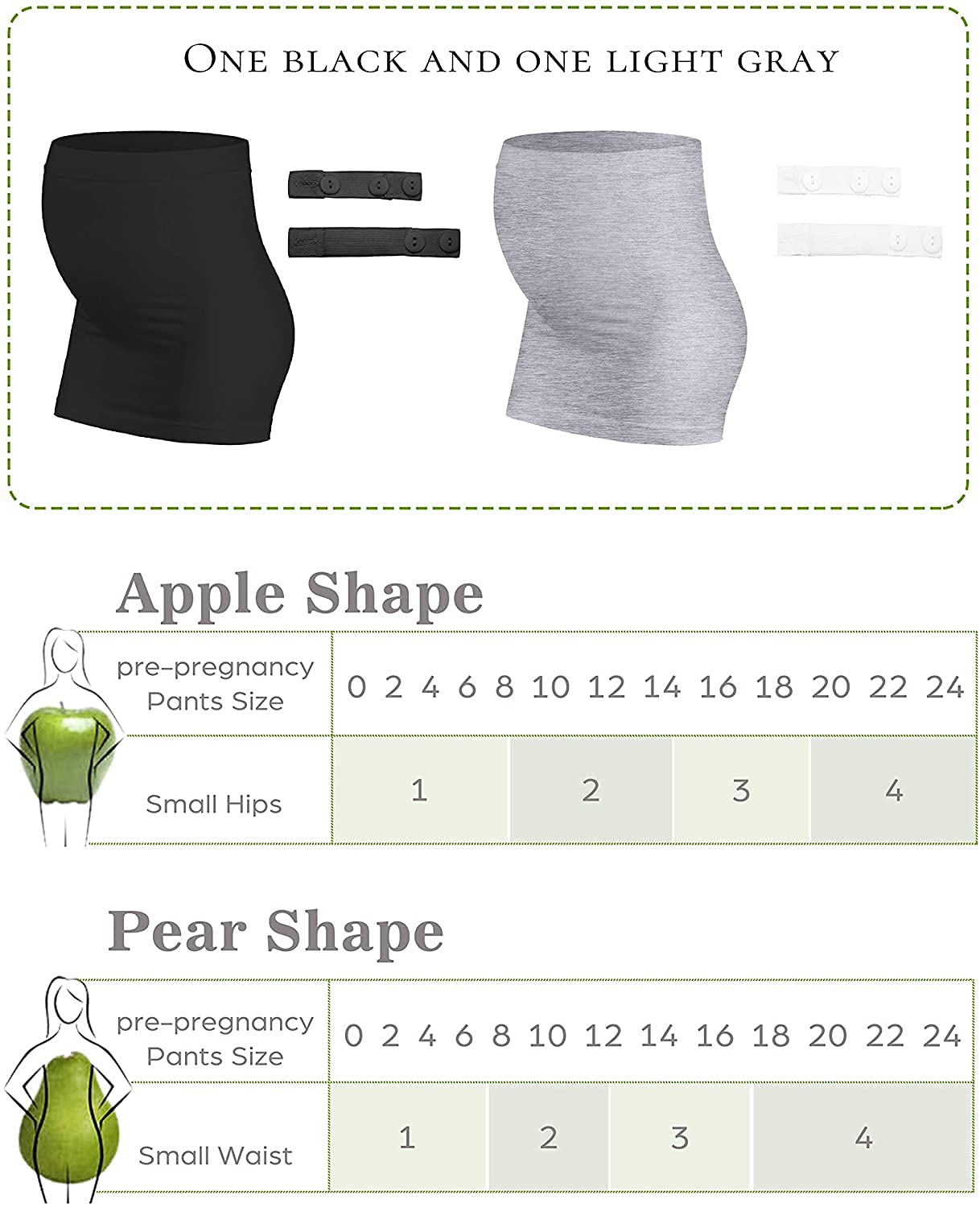 Maternity Belly Band for Pregnant Women - Adjustable Pregnancy Support Belt for Pants & Jeans - Comfortable Postpartum Belly Wrap for Work, Exercise & Daily Wear