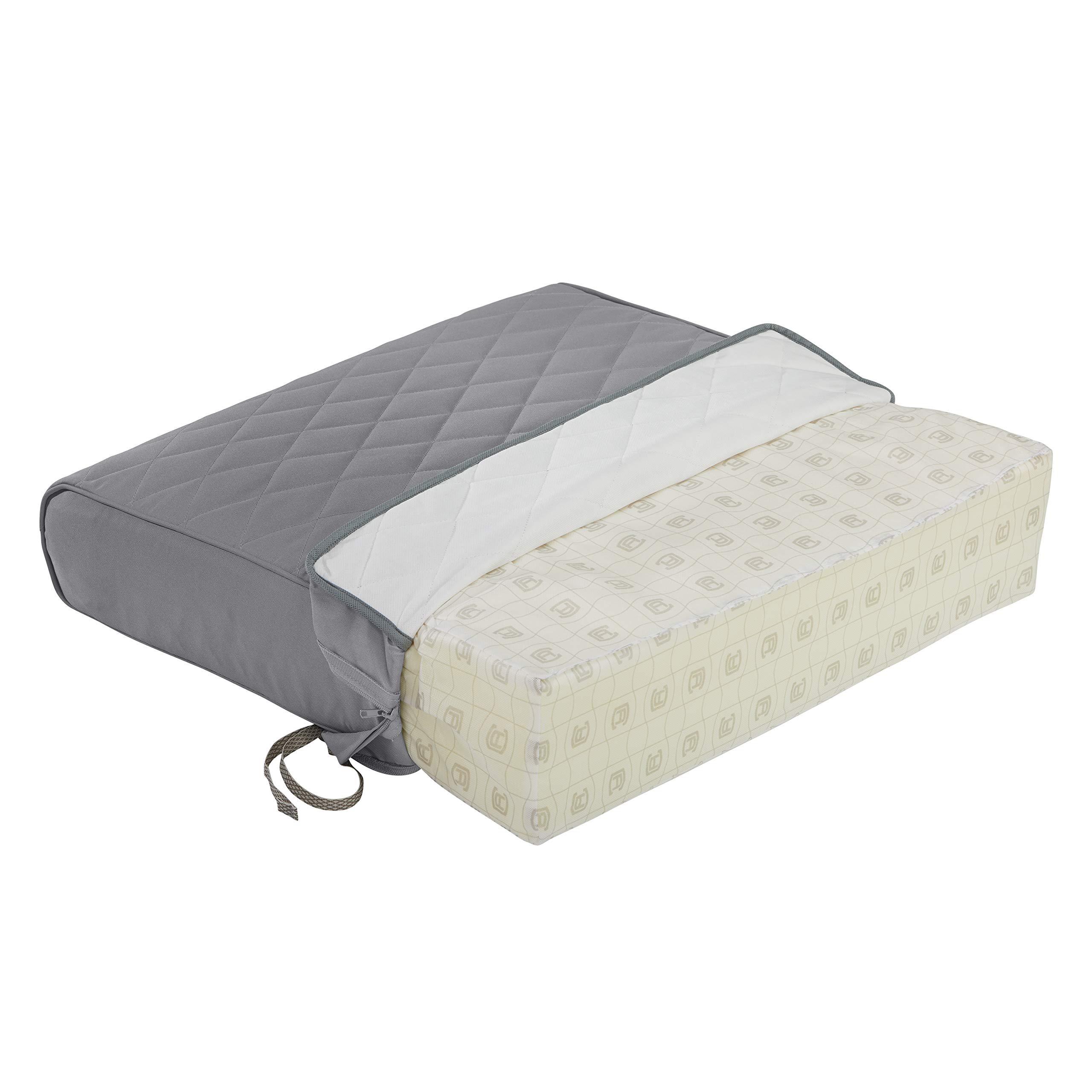 Classic Accessories Montlake 72x21 Quilted Grey Outdoor Chaise Lounge Cushion - FadeSafe, Water-Repellent, Durable Patio Furniture Cover for Poolside & Garden Relaxation