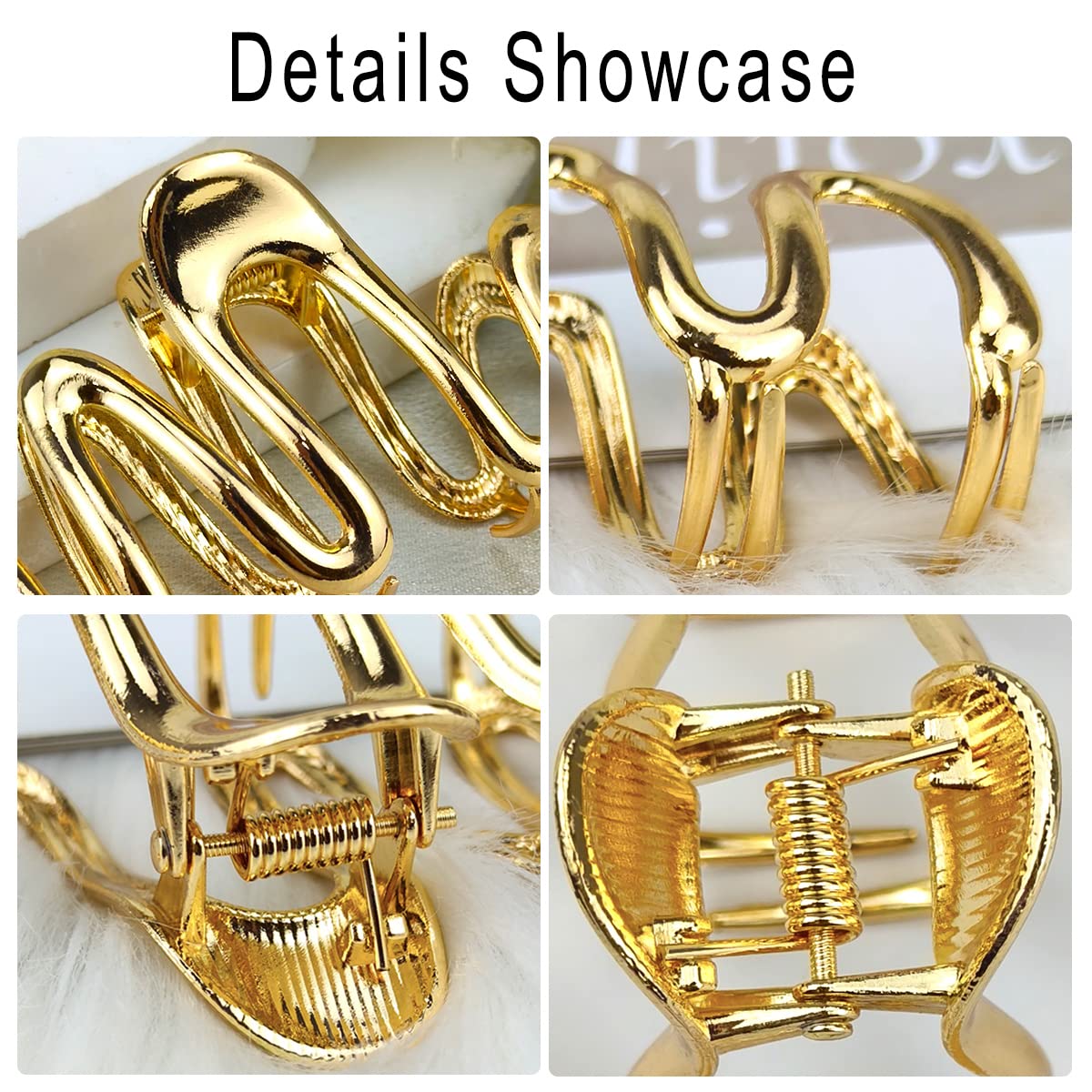 Snake Design Metal Hair Claw Clips for Women & Girls - Gold Fashion Hair Accessories for Thick Hair - Creative Hair Clips for Parties, Weddings & Everyday Styling
