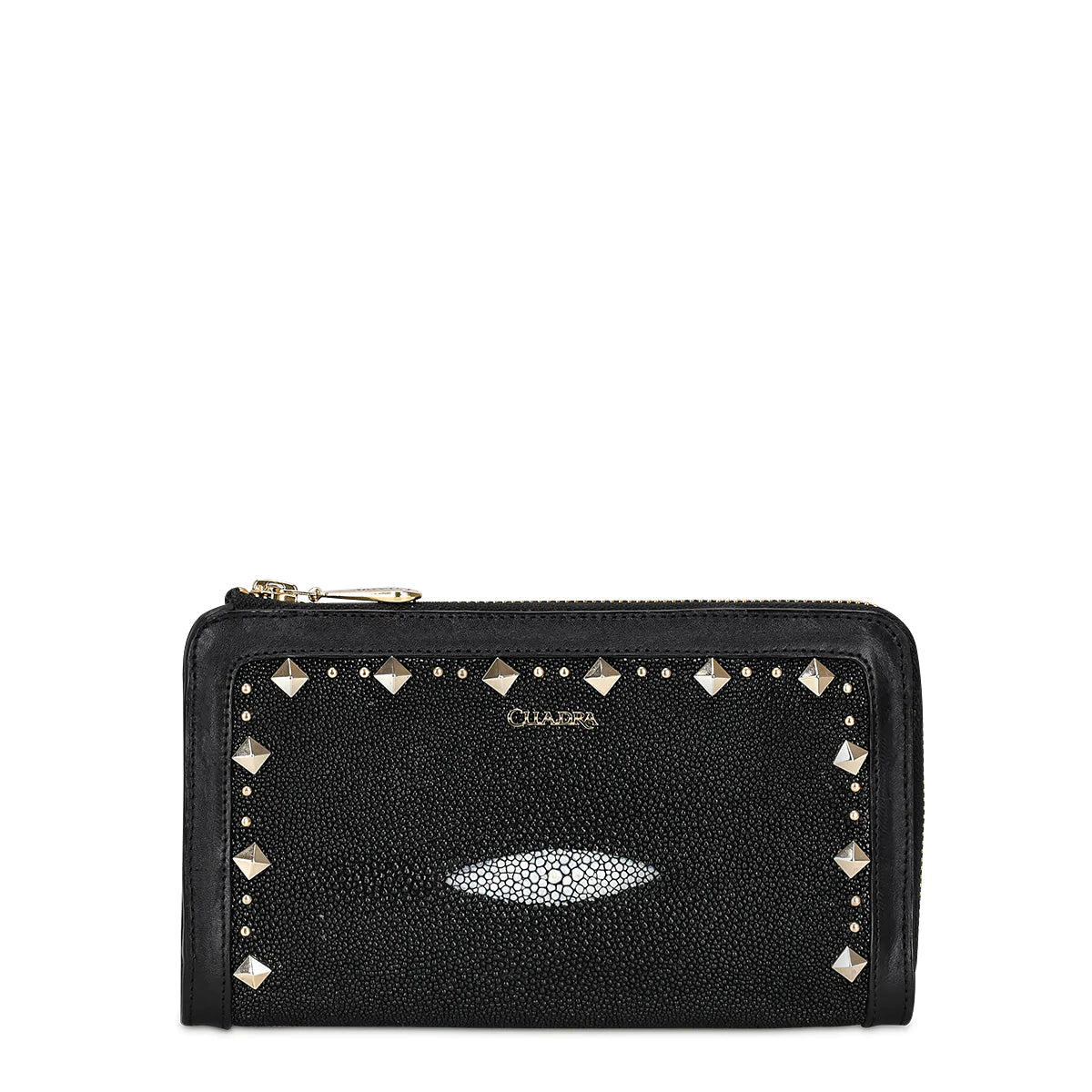 BD224MA Cuadra Black Fashion Stingray Bifold Wallet for Women - Elegant & Durable Leather Wallet for Everyday Use, Gift Ideas