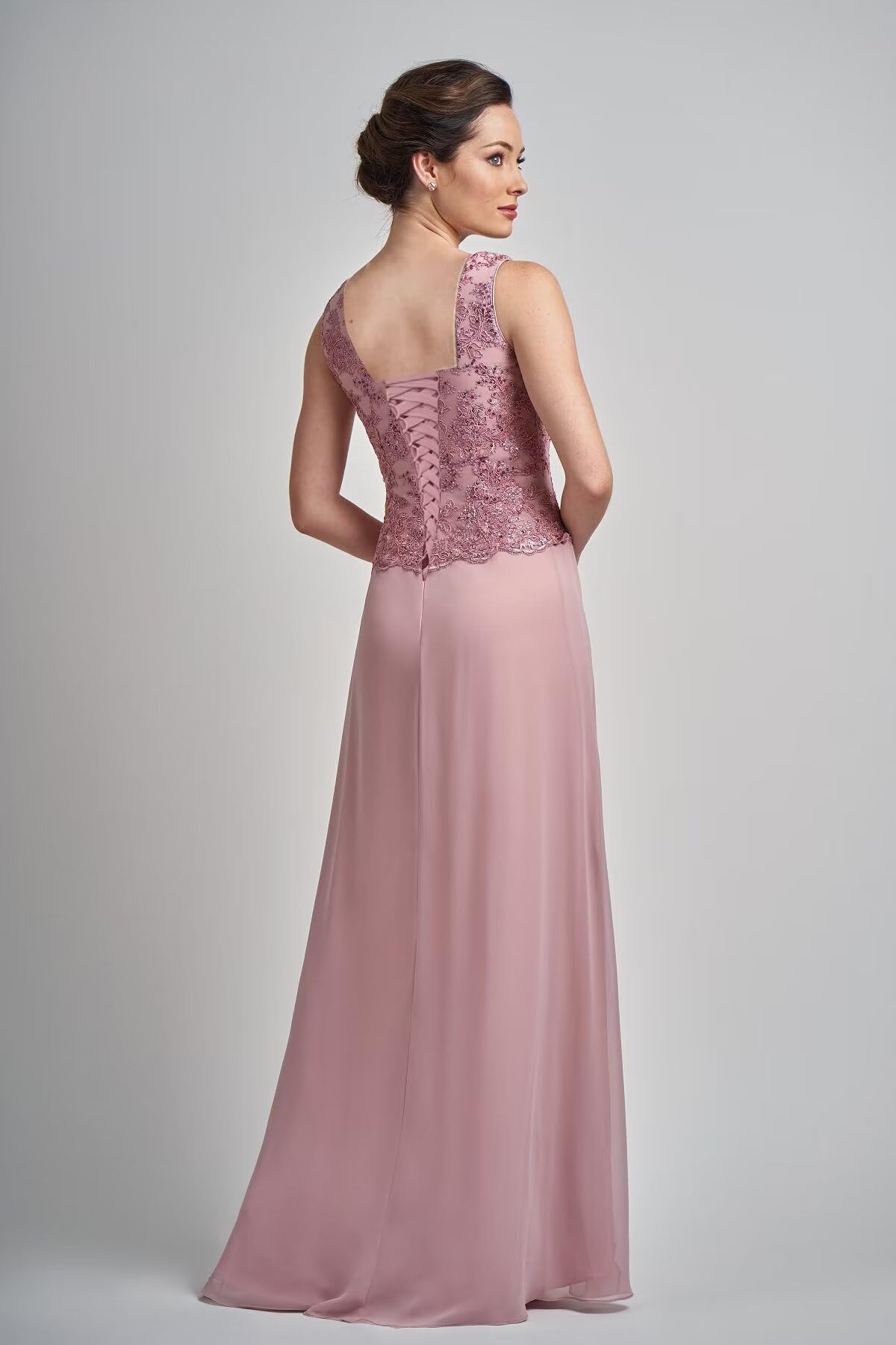 2-Piece Lace Applique Mother of The Bride Dress Set with Jacket - Elegant Chiffon Formal Gown for Women - Perfect for Weddings, Receptions & Special Occasions