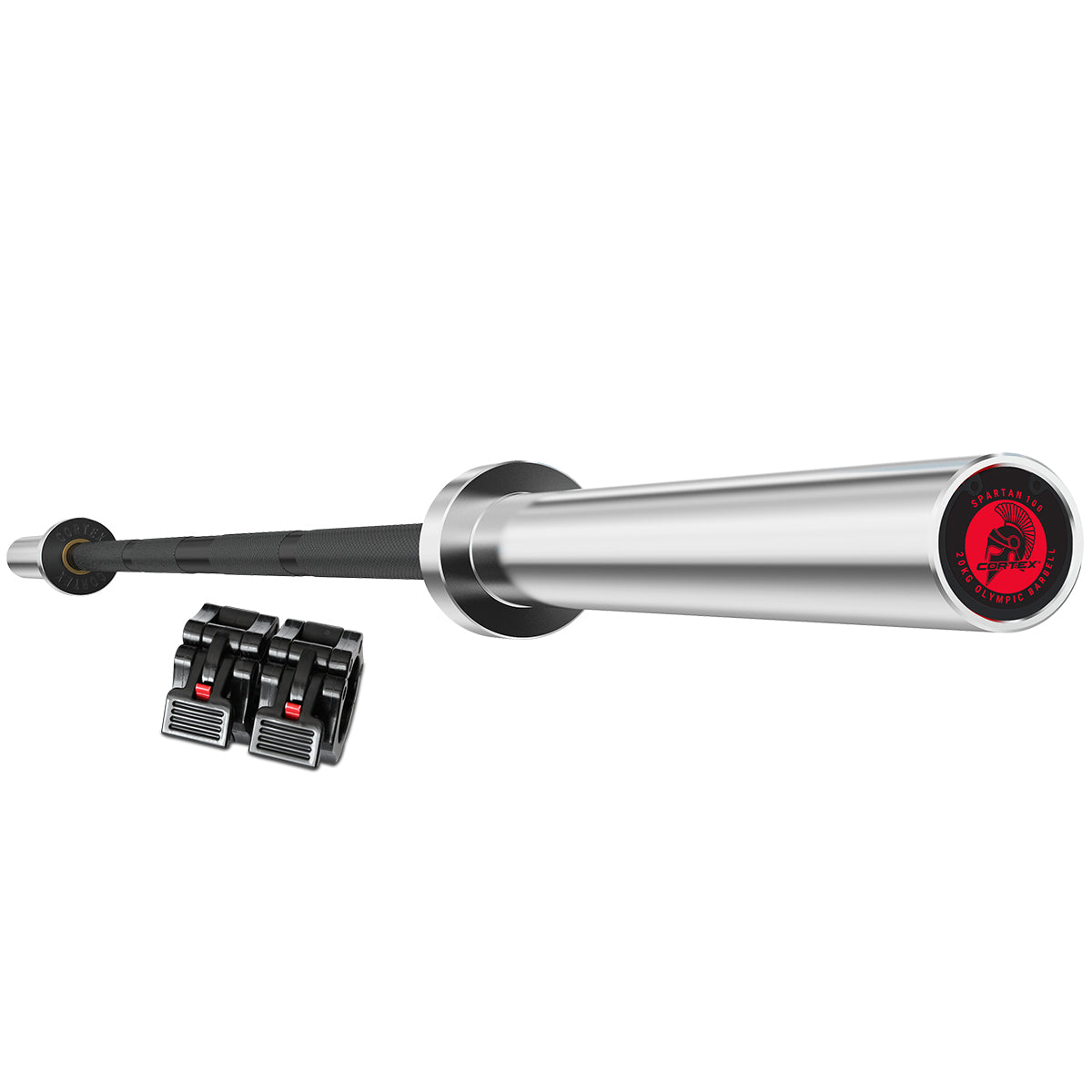 CORTEX SPARTAN100 7ft 20kg Olympic Barbell - Black Oxide Coated Weightlifting Bar with Lockjaw Collars - Perfect for Home Gym, CrossFit & Strength Training