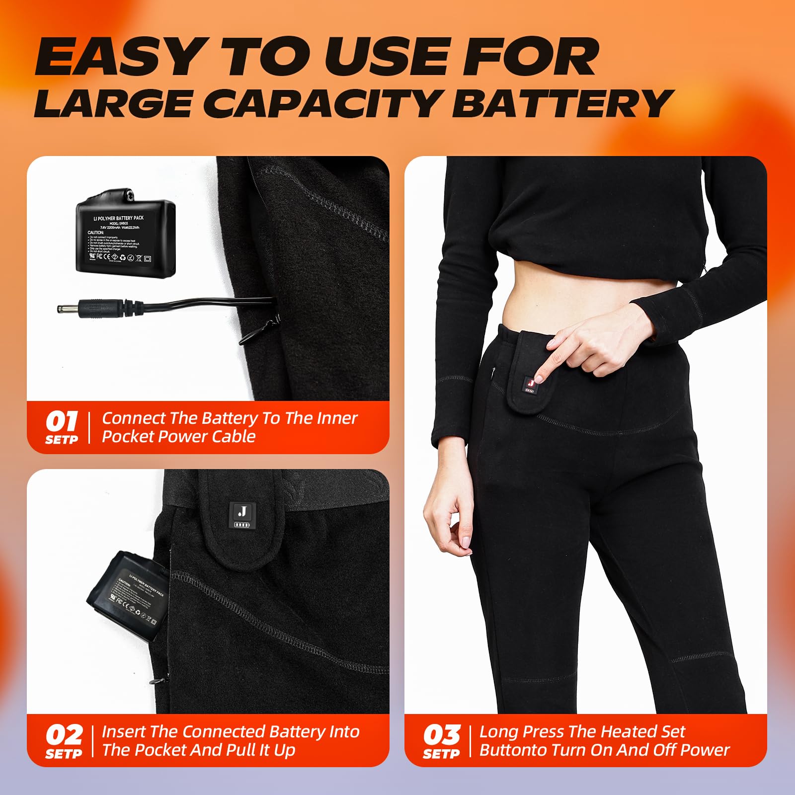Electric Heated Thermal Underwear Set for Men & Women - Winter Warm Long Johns Base Layer for Outdoor Sports & Cold Weather Activities | Perfect for Skiing, Hiking, Camping & Winter Work