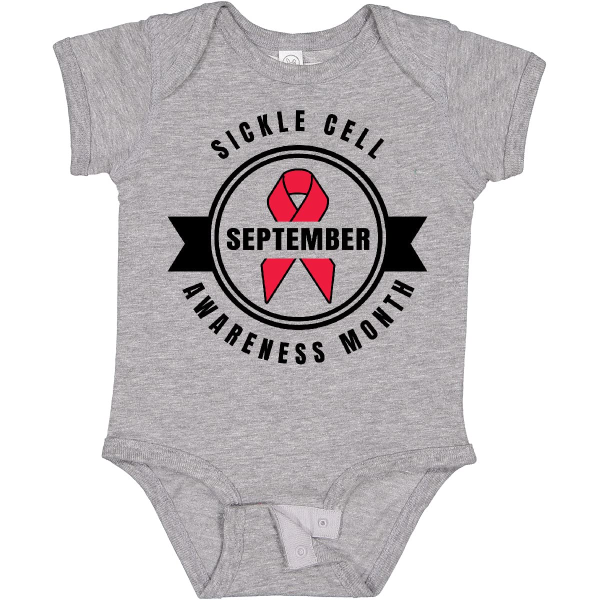 Inktastic Sickle Cell Awareness Month September Red Ribbon Baby Bodysuit - Soft Cotton Infant Onesie for Awareness Events, Fundraisers & Supportive Parenting