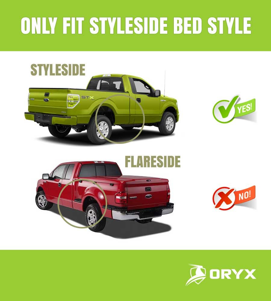 ORYX T9 Soft Roll Up Truck Bed Tonneau Cover for 2004-2014 Ford F-150 Styleside 6.5' Bed (78