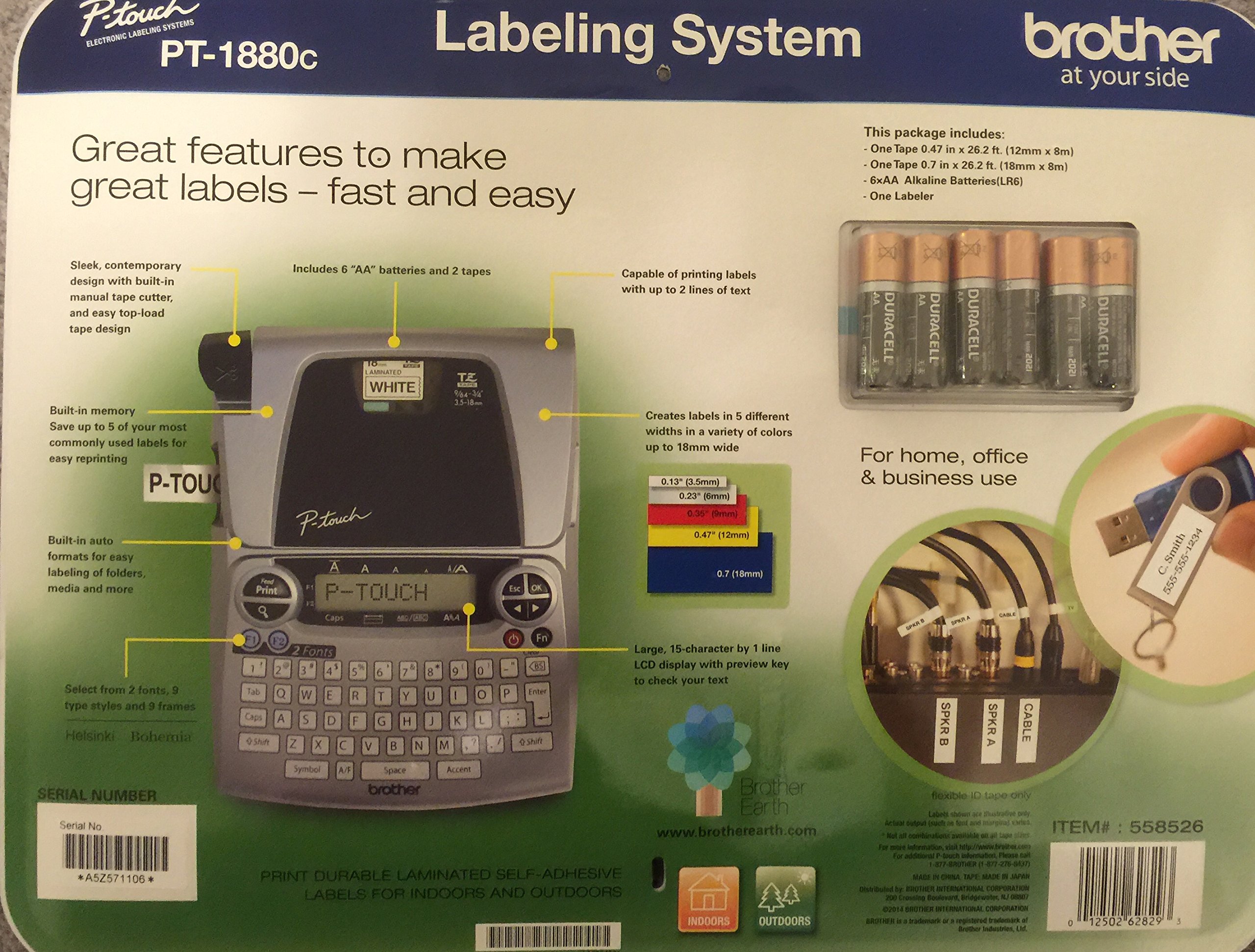 Brother PT1880C P-Touch Label Maker - Professional Labeling System for Home & Office Organization | Perfect for Files, Cables, Storage Boxes & More
