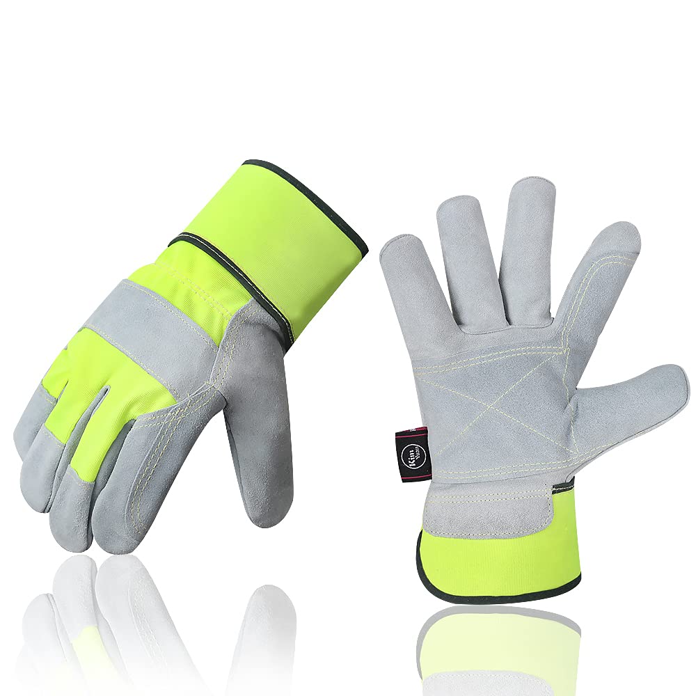 Leather Gardening Work Gloves for Men & Women - Heavy Duty Yard Gloves for Weeding, Digging, Pruning & Landscaping - Perfect for Gardening, Farming & Outdoor Activities