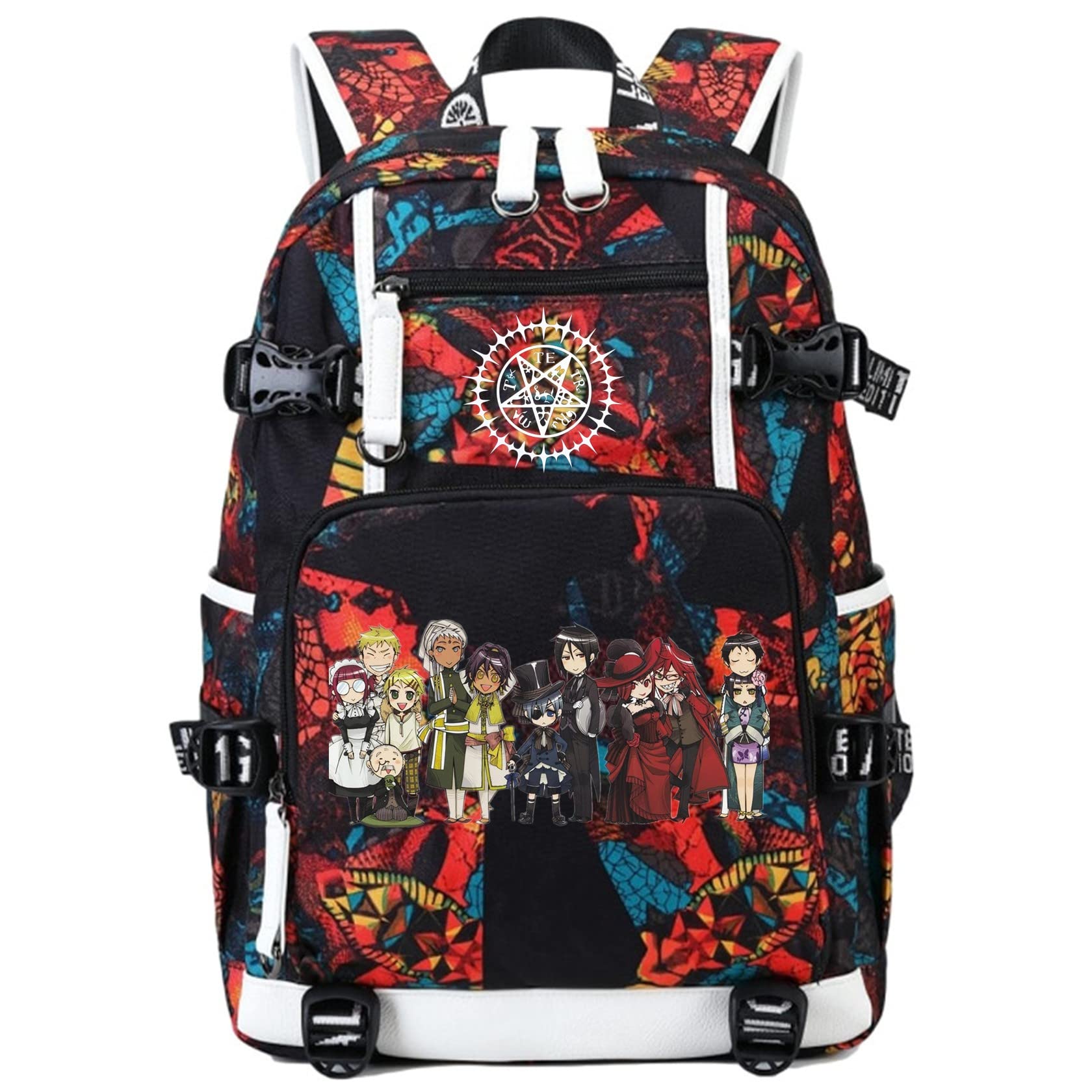 ISaikoy Anime Sebastian Michaelis Backpack - Ciel Phantomhive Cosplay Shoulder Bag, Gothic Bookbag for School & Travel | Perfect for Anime Fans, Convention Cosplay & Daily Use