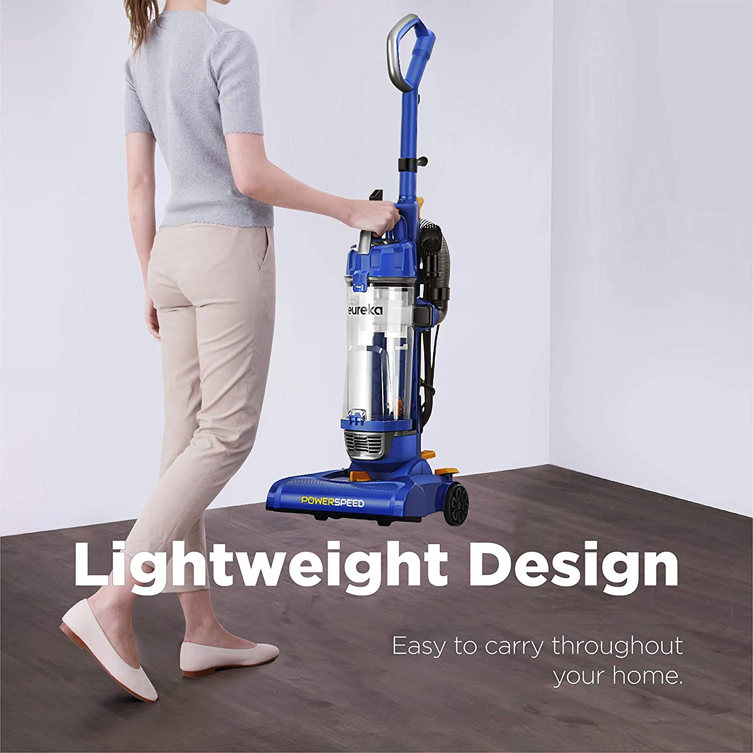 Eureka PowerSpeed NEU182C Bagless Upright Vacuum Cleaner - Lightweight for Home, Pets & Cars, 5 Height Adjustments for Carpets & Hard Floors (Blue) | Perfect for Pet Hair Removal & Deep Cleaning