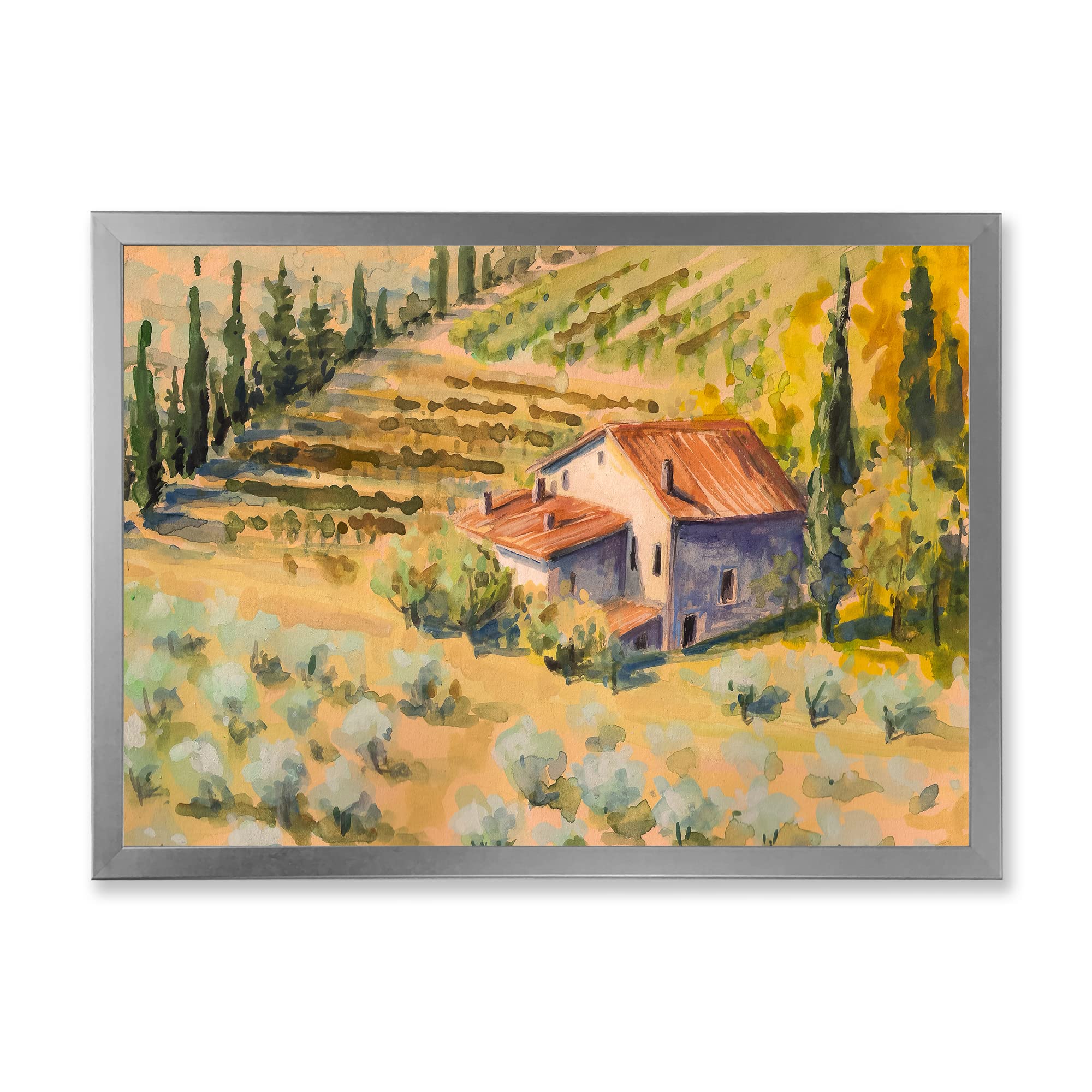 DesignQ Little Farm Countryside Framed Wall Art - Rustic Farmhouse Decor for Living Room, Bedroom & Kitchen