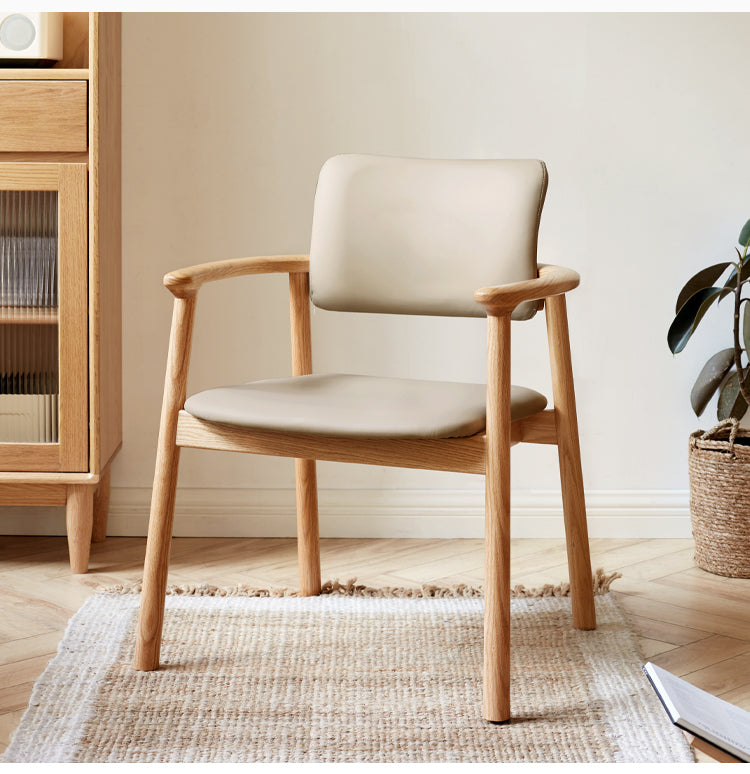 Solid Oak Wood Leisure Armchair - Comfortable Lounge Chair for Living Room, Patio & Office - Perfect for Relaxing, Reading & Entertaining