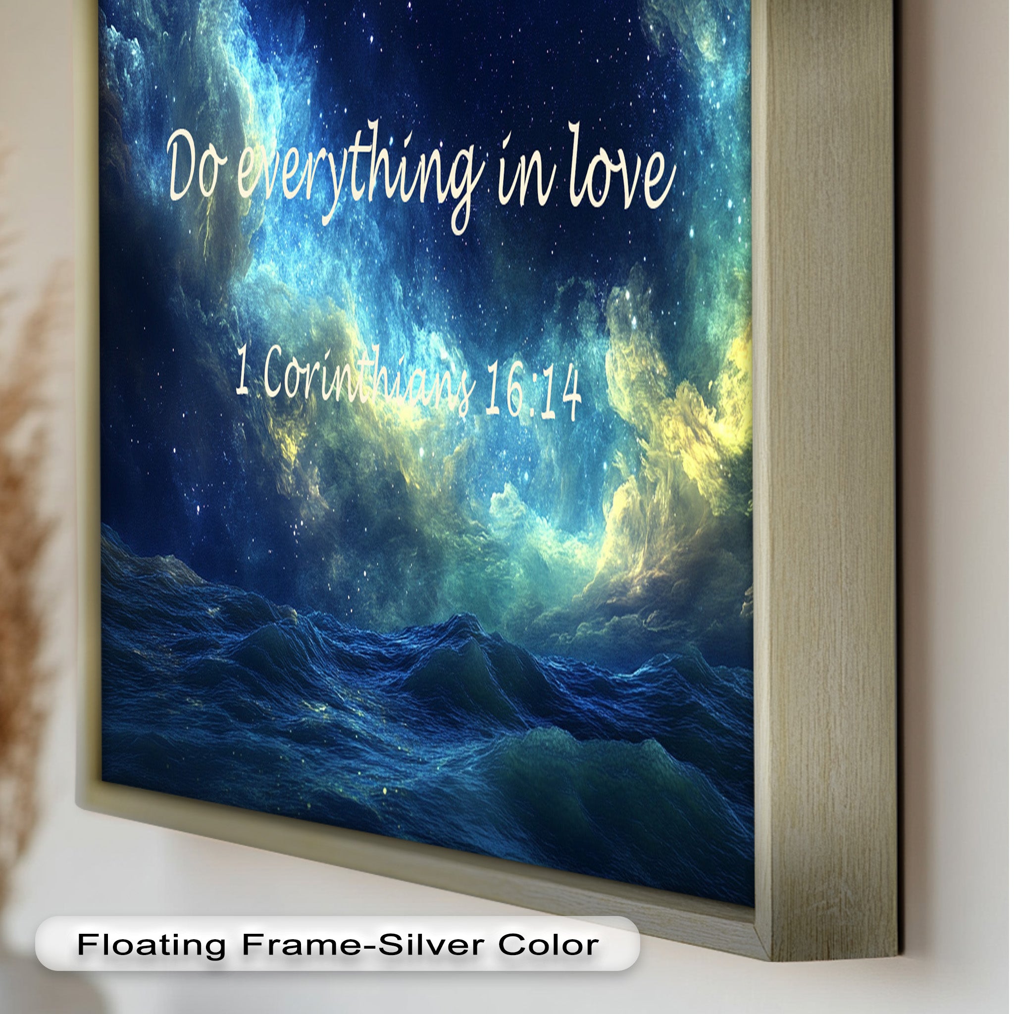 1 Corinthians 16:14 Bible Verse Canvas Print - Christian Wall Art with Love and Faith Scripture - Perfect for Home Decor, Church Gifts & Spiritual Inspiration