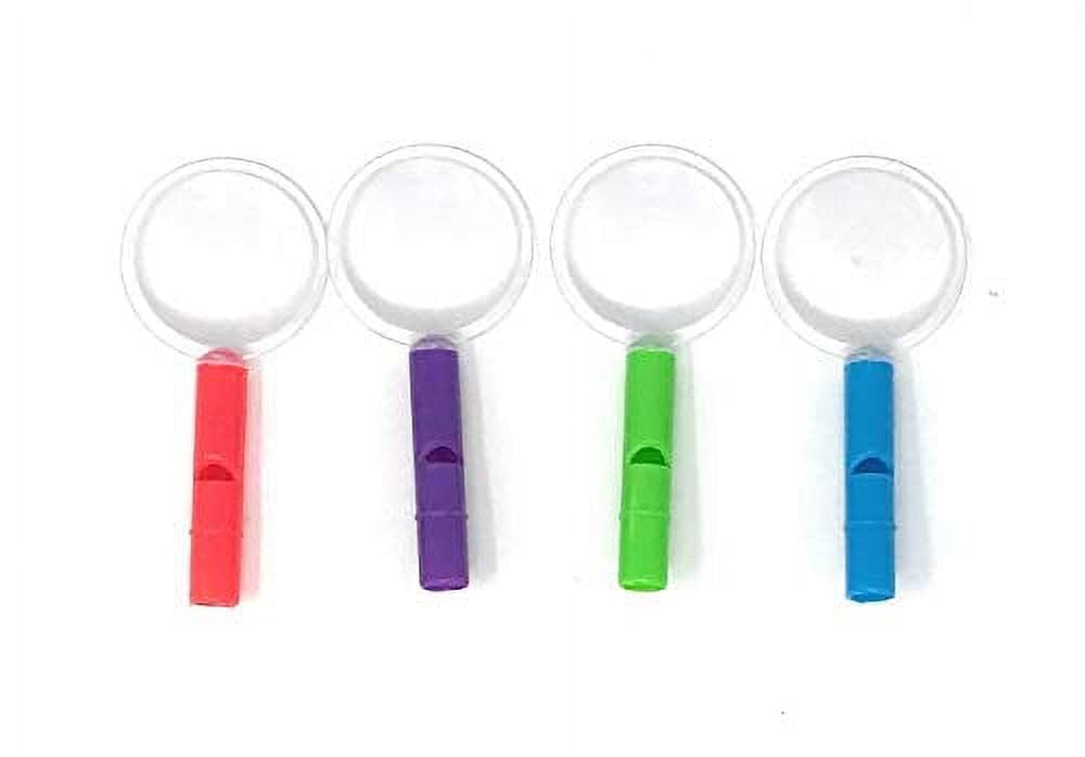 USTOYS 2-Pack Whistle Magnifying Glasses Set - Kids Outdoor Exploration Tools for Hiking, Camping & Nature Discovery