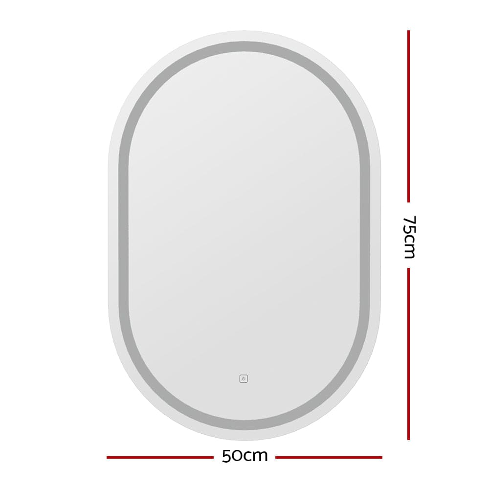 Embellir LED Wall Mirror with Light 50X75CM - Oval Bathroom Vanity Mirror with Adjustable Lighting for Makeup & Grooming | Perfect for Bathroom, Bedroom, Dressing Room & Salon Decor