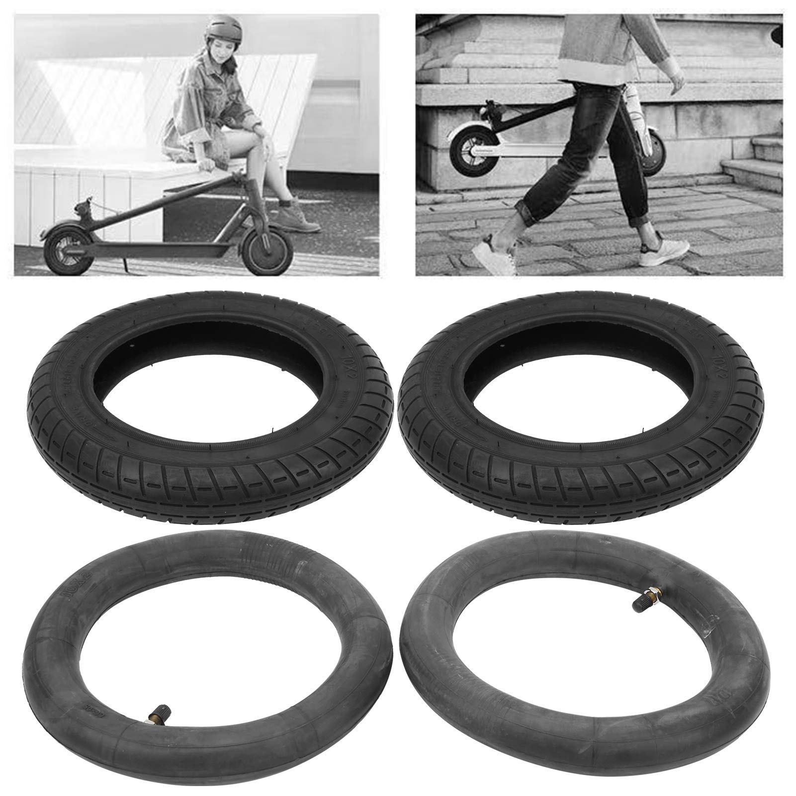 VGEBY 10 Inch Electric Scooter Tire Kit - Spare Inner Tube & Cover Tire Replacement for Xiaomi M365 Scooter | Durable, Puncture-Proof | Perfect for Commuting, Campus Travel & Urban Mobility